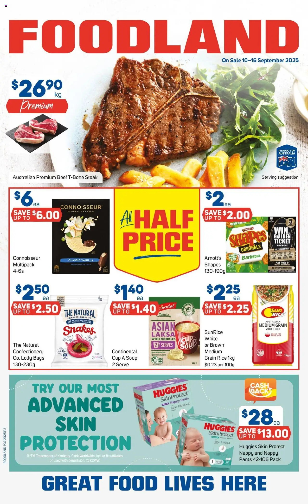 Foodland catalogue - valid from 10.09.2025 | Page: 1 | Products: Rice, Noodles, Beef, Steak