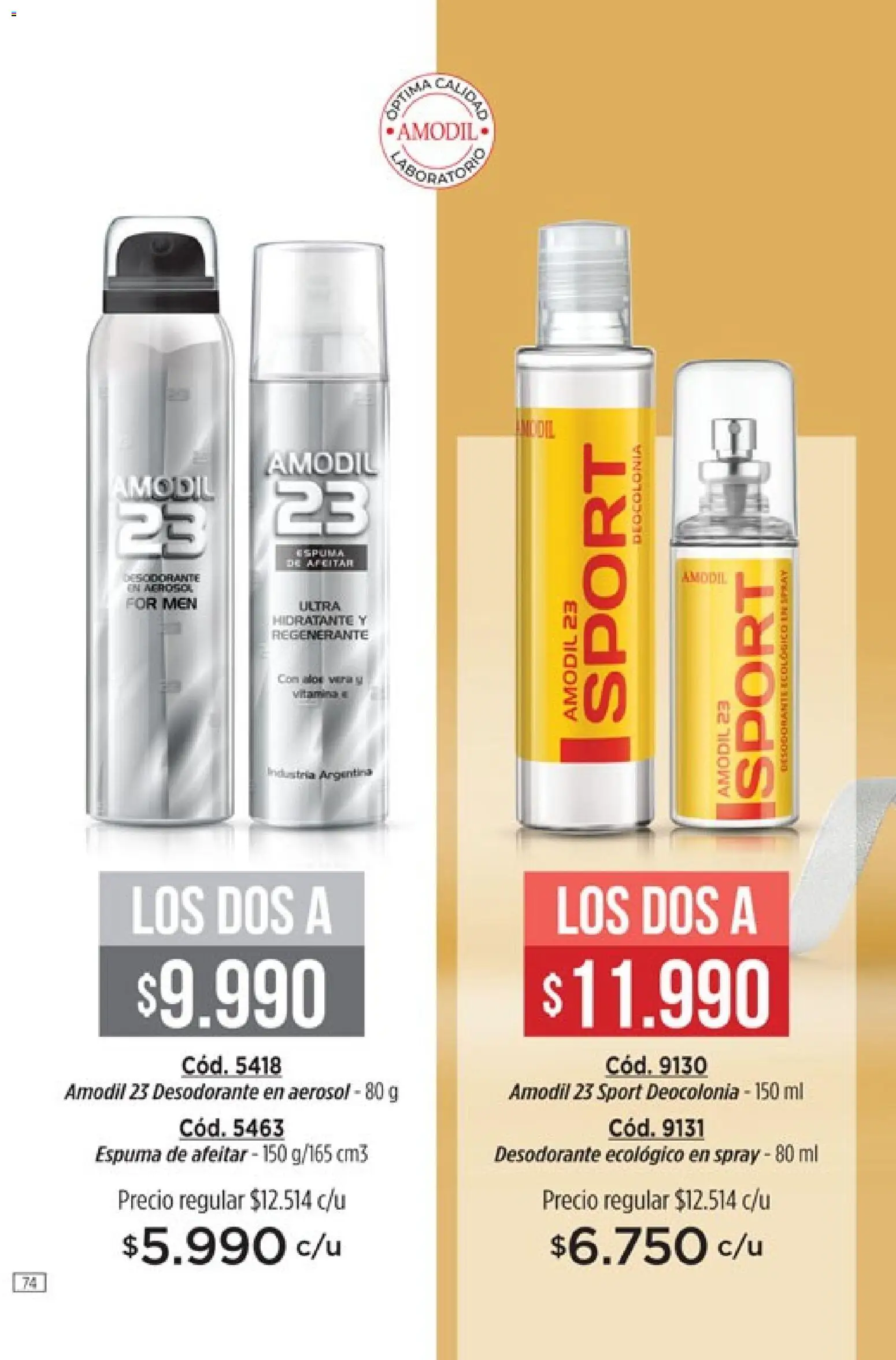 Amodil - Campaña 18/2025 │ válido desde el 30.11.2025 | Página: 74 | Productos: Espuma de afeitar, Desodorante, Espuma