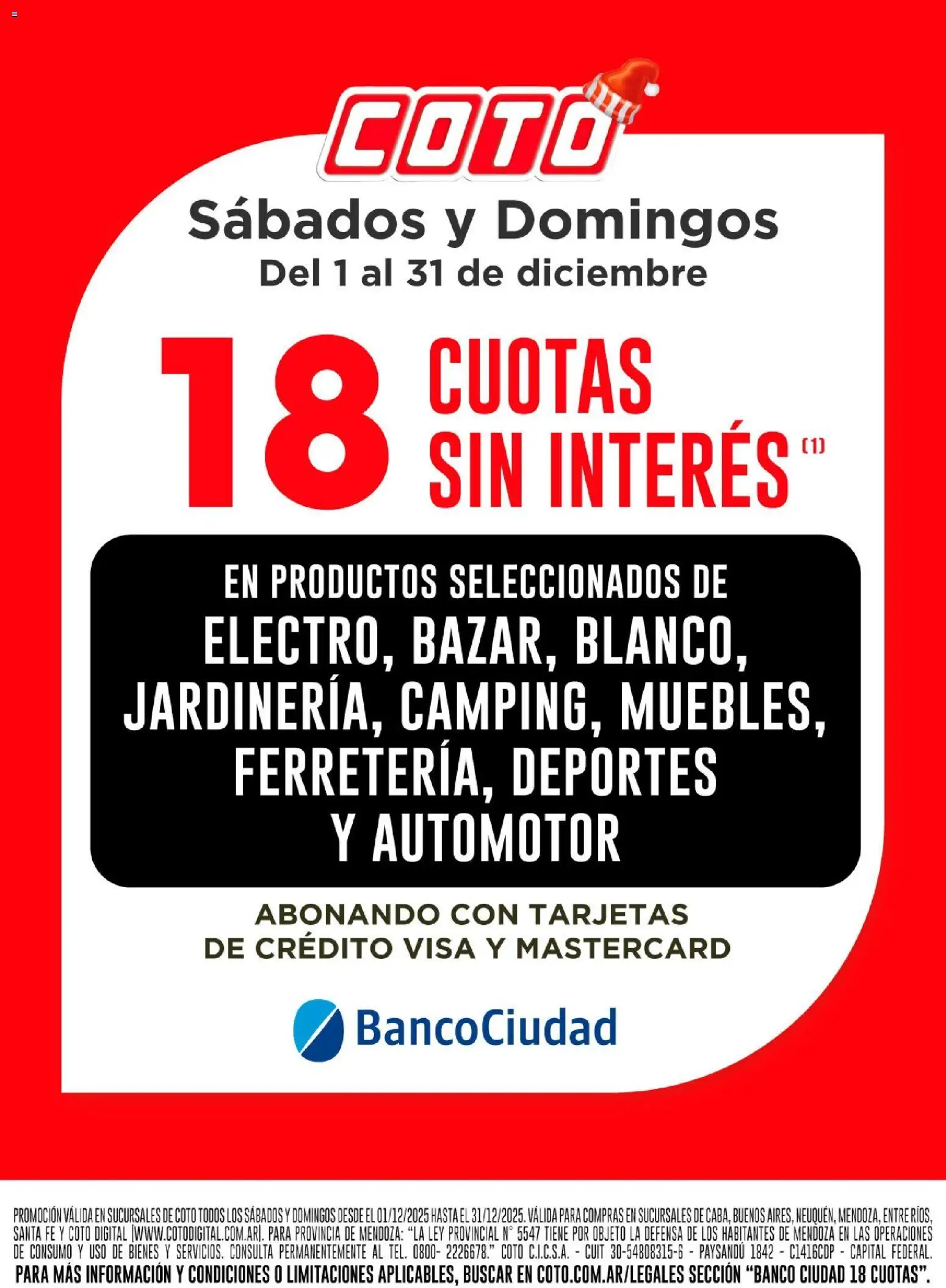 Coto - Banco Ciudad │ válido desde el 01.12.2025 | Página: 1 | Productos: Banco