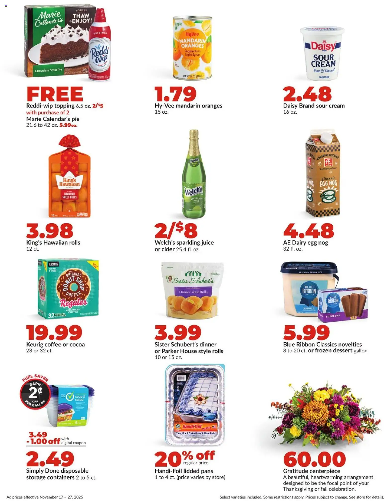 HyVee Weekly Ad - valid from 17.11.2025 | Page: 8 | Products: Cider, Chocolate, Juice, Oranges