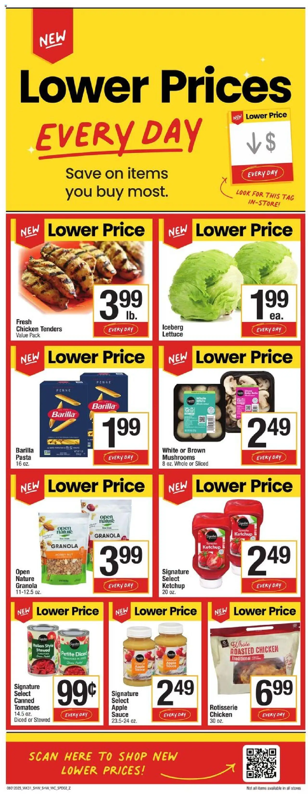 Shaw's Weekly Ad - VT - valid from 01.08.2025 | Page: 2 | Products: Lettuce, Mushrooms, Tomatoes, Ketchup