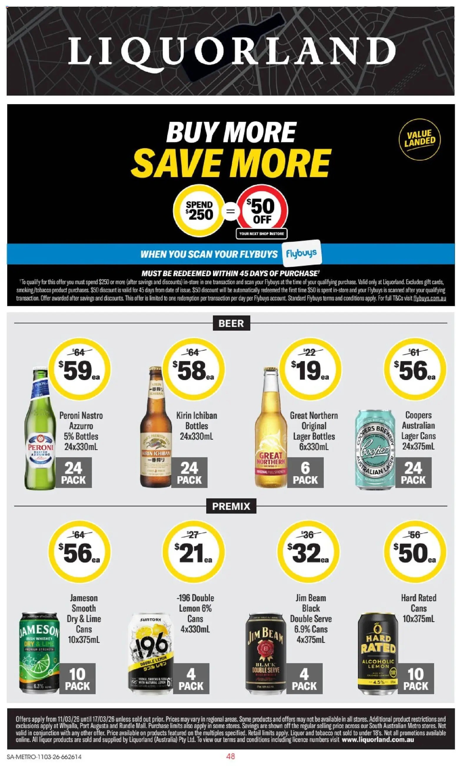 Liquorland catalogue - valid from 11.03.2026 | Page: 1 | Products: Beer, Lemon, Lime, Date
