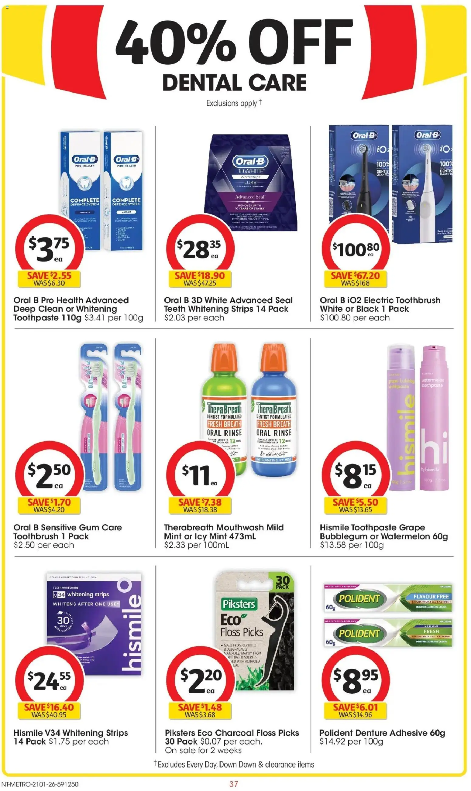 Coles catalogue - valid from 21.01.2026 | Page: 37 | Products: Toothpaste, Cream, Teeth whitening, Electric toothbrush