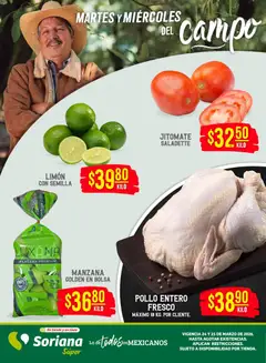 Vista previa de Soriana Martes y Miércoles del Campo Súper: Ver, Tab, Chis, Camp, Yuc y Q. Roo, nuevo folleto de la tienda, válido en México a partir del 24.03.2026