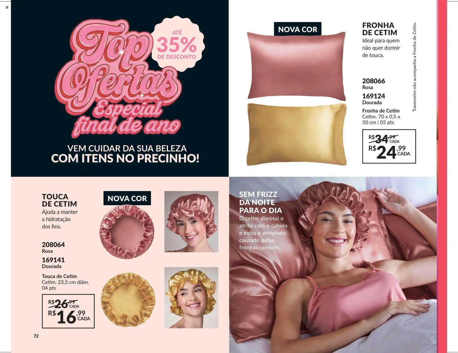 Avon Folheto - válido de 29.10.2025 | Página: 72 | Produtos: Touca, Travesseiro, Fronha