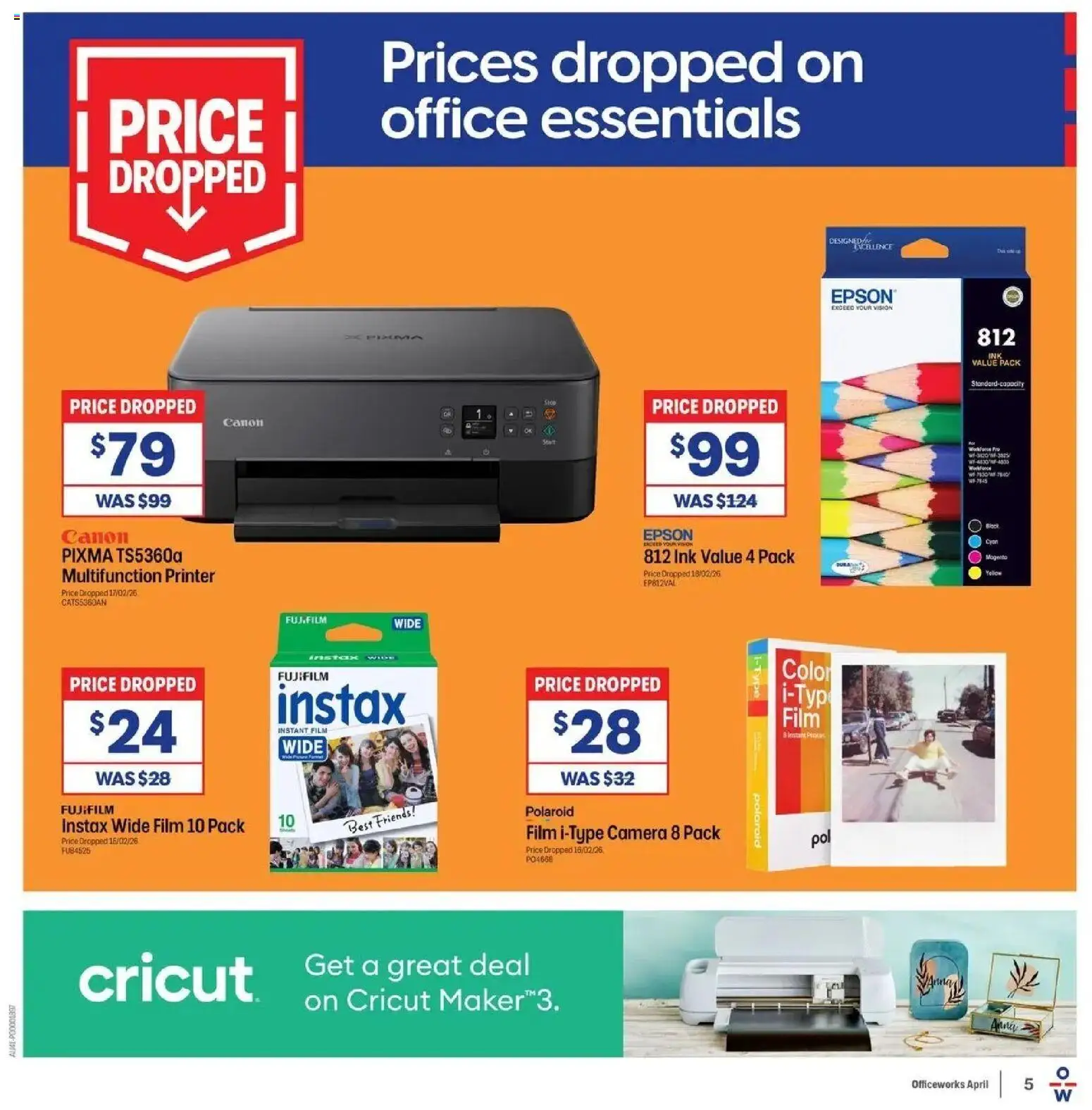 Officeworks catalogue - valid from 31.03.2026 | Page: 5 | Products: Printer, Camera
