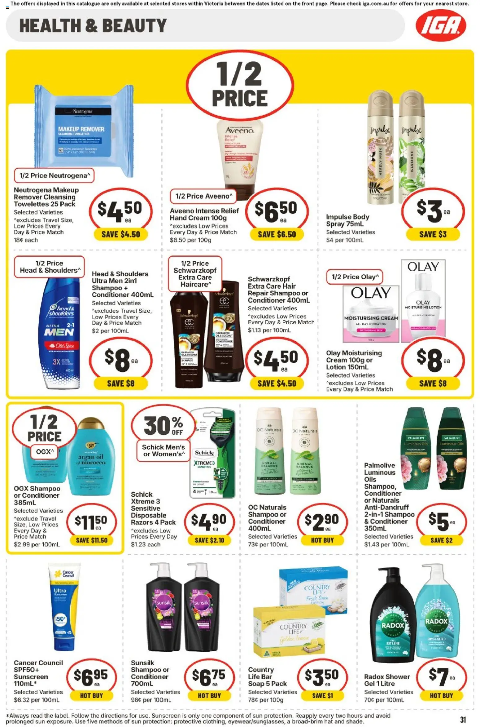IGA catalogue - valid from 24.12.2025 | Page: 34 | Products: Conditioner, Cream, Lemon, Razors