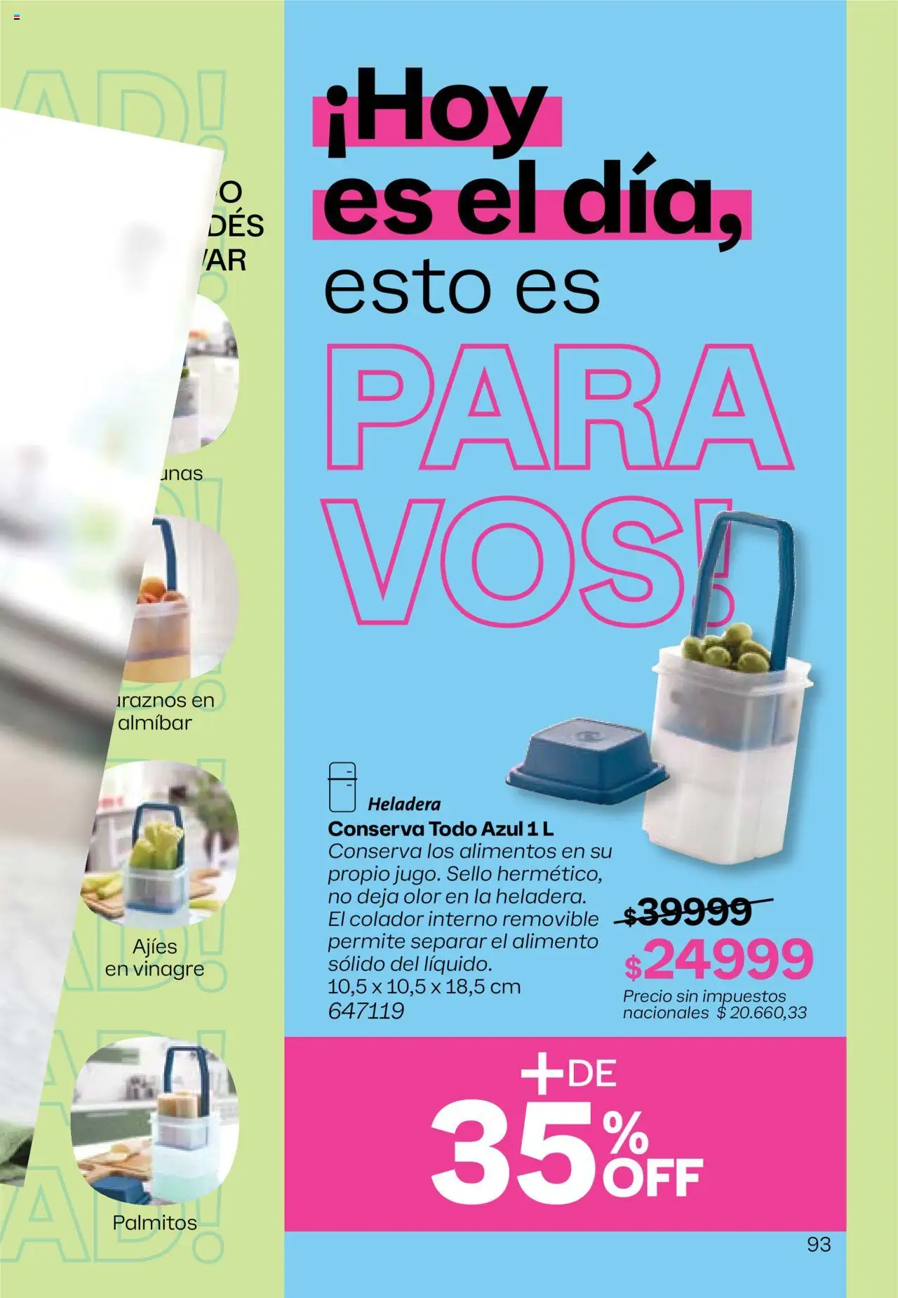 Tupperware - Campaña 17/2025 │ válido desde el 13.10.2025 | Página: 94 | Productos: Vinagre, Colador, Heladera, Palmitos