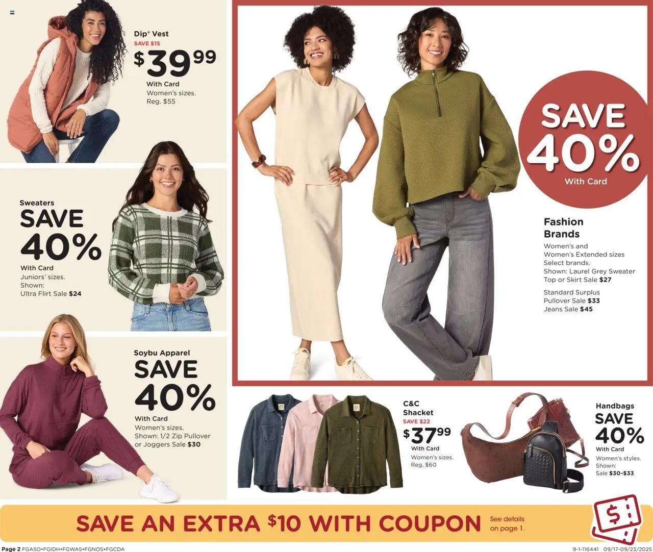 Fred Meyer Home & Apparel - valid from 17.09.2025 | Page: 2 | Products: Sweater, Vest, Jeans