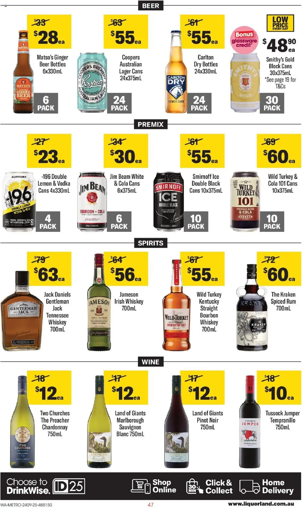 Coles catalogue - valid from 24.09.2025 | Page: 47 | Products: Jumper, Wine, Beer, Vodka