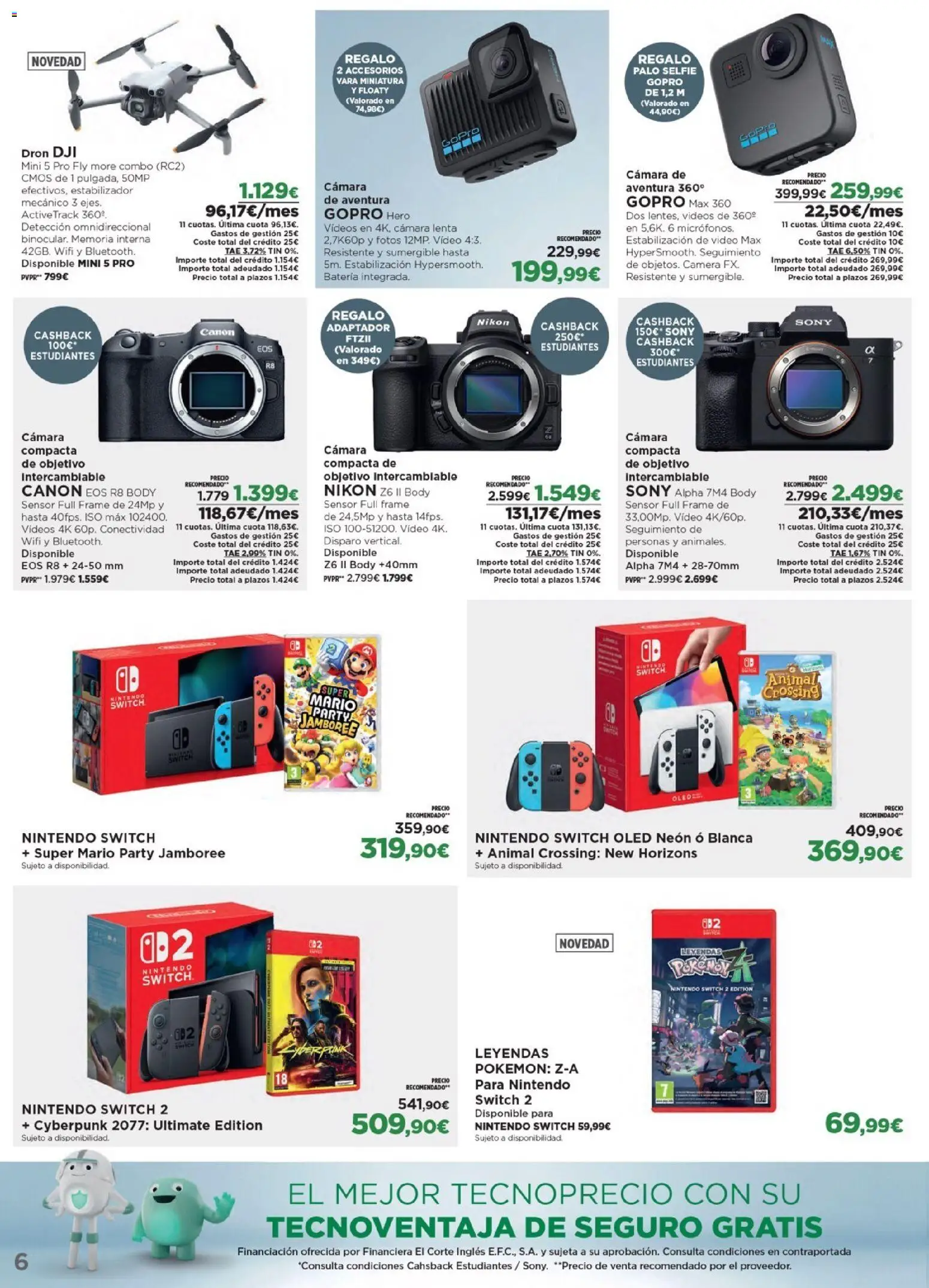 Nuevas ofertas de El Corte Inglés válidas en toda la República Mexicana desde el 27.10.2025. ¡Encuentra las mejores ofertas en El Corte Inglés catálogo Los Tecnoprecios! | Página: 6 | Productos: Cámara, Adaptador, Body, Video