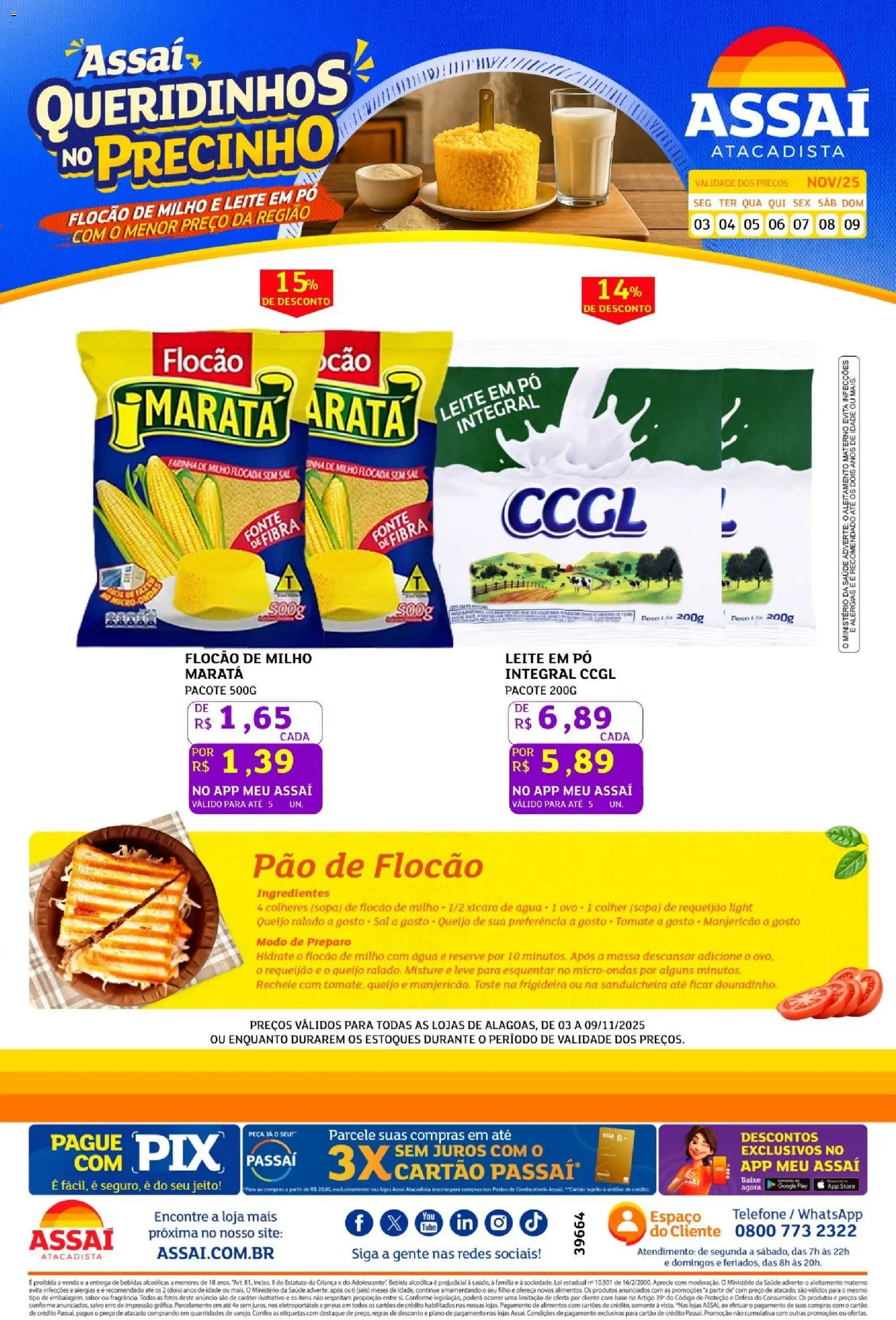 Assaí Atacadista Folheto - válido de 03.11.2025 | Página: 1 | Produtos: Sanduicheira, Microondas, Bebida, Requeijão