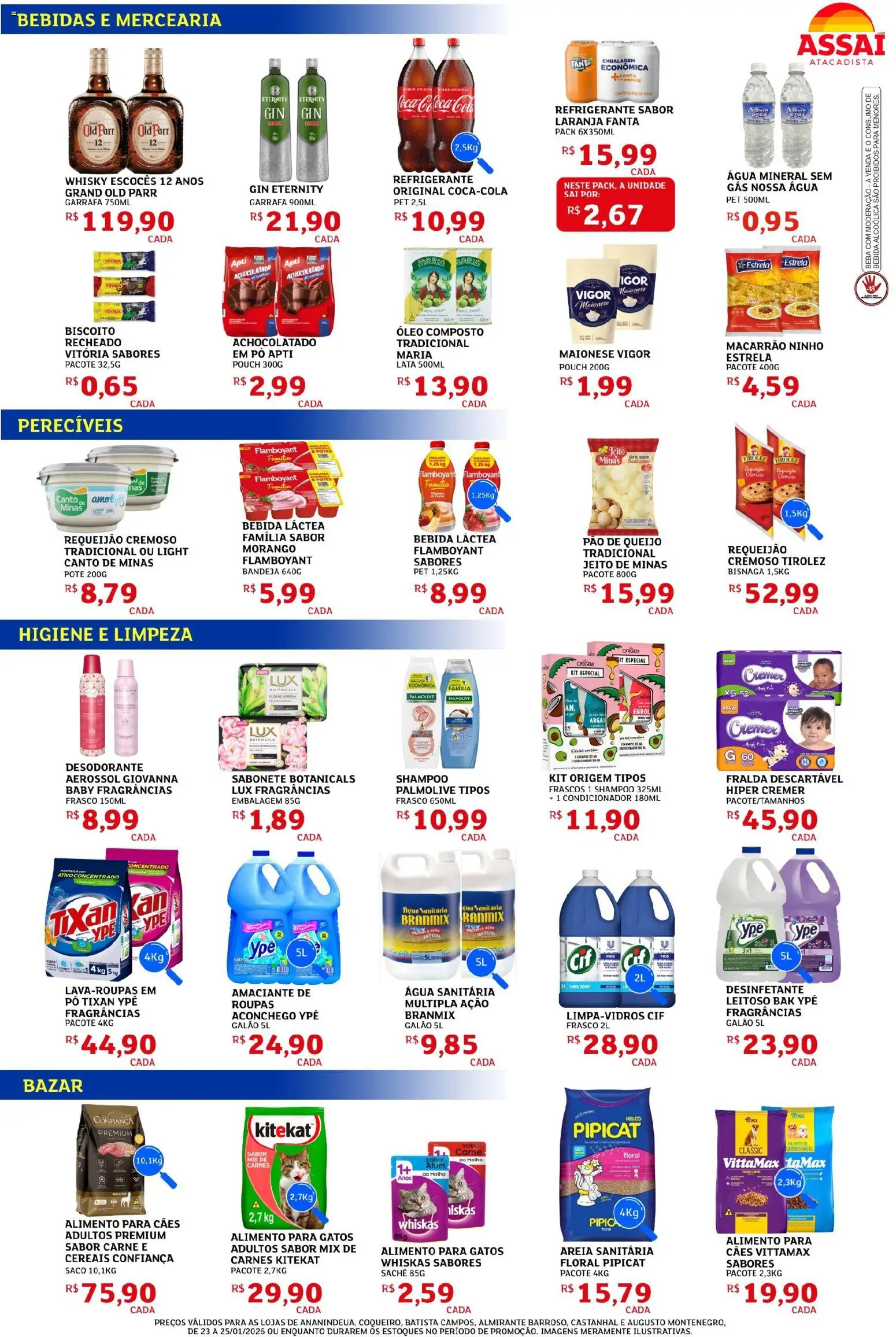 Assaí Atacadista Folheto - válido de 23.01.2026 | Página: 2 | Produtos: Sabonete, Bandeja, Requeijão, Pão de queijo