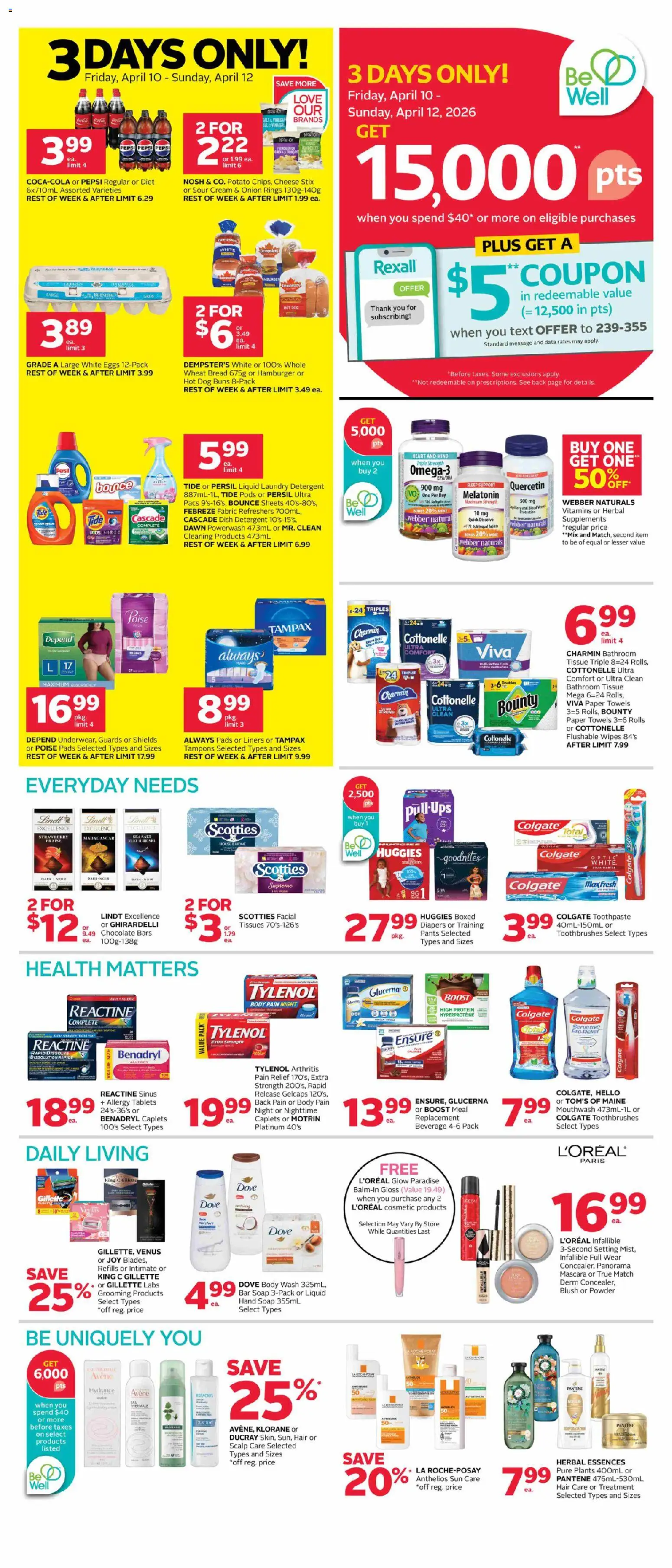 Rexall flyer valid from 10.04.2026 | Page: 2 | Products: Cream, Soap, Mouthwash, Pants