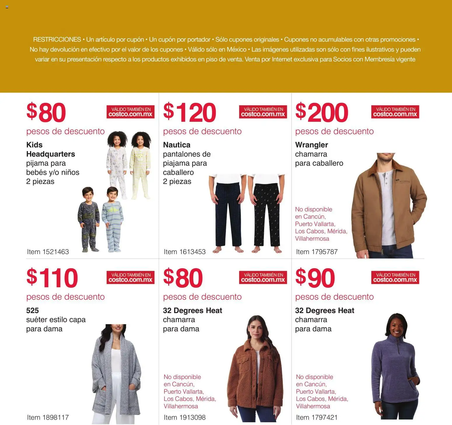 Nuevas ofertas de Costco válidas en toda la República Mexicana desde el 10.11.2025. ¡Encuentra las mejores ofertas en Costco catálogo Pre-Navideños! | Página: 9 | Productos: Suéter, Pantalones, Pijama, Chamarra