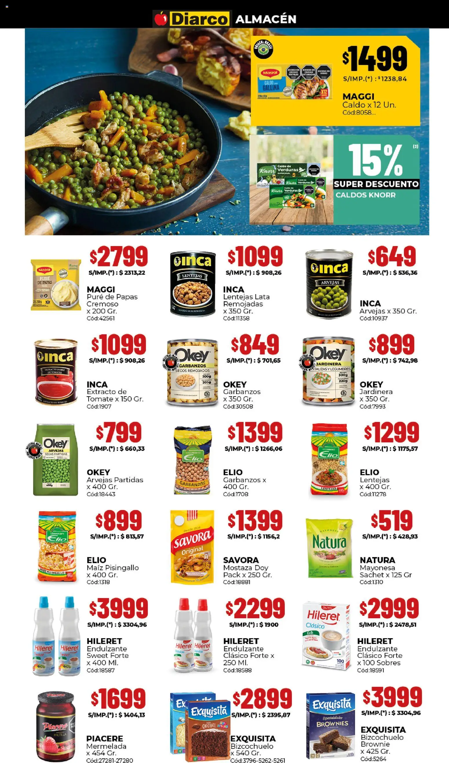 Diarco ofertas │ válido desde el 27.04.2026 | Página: 3 | Productos: Lentejas, Arvejas, Garbanzos, Mermelada