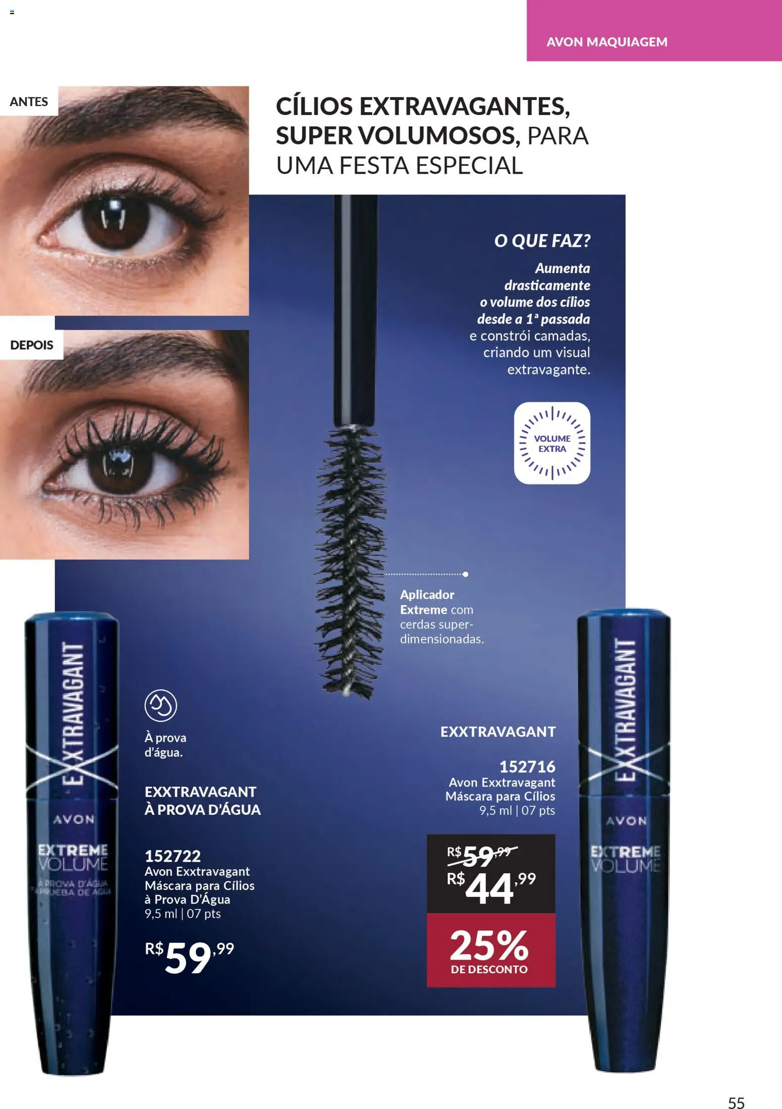 Avon Folheto - válido de 06.01.2026 | Página: 55 | Produtos: Maquiagem, Máscara para cílios