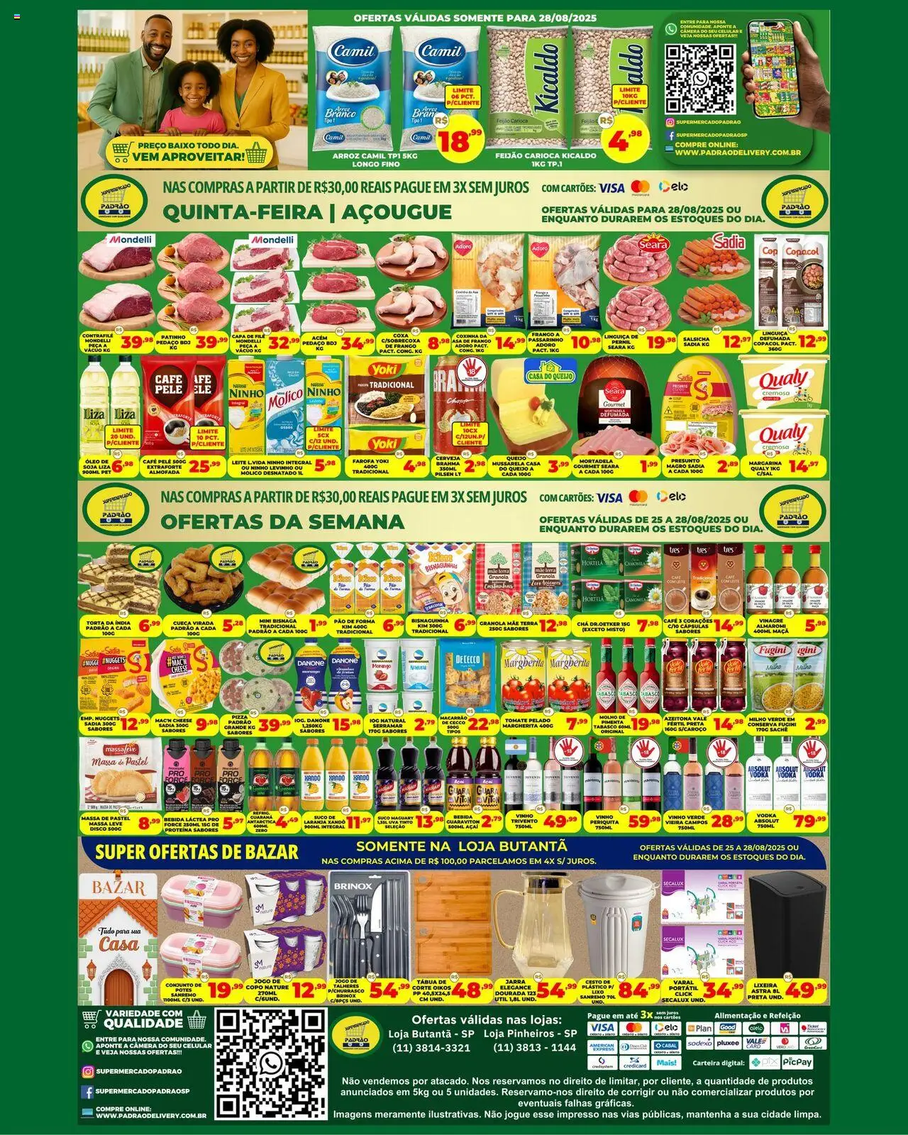 Supermercado Padrão Folheto - válido de 25.08.2025 | Página: 2 | Produtos: Pão, Arroz, Pão de forma, Massa de pastel