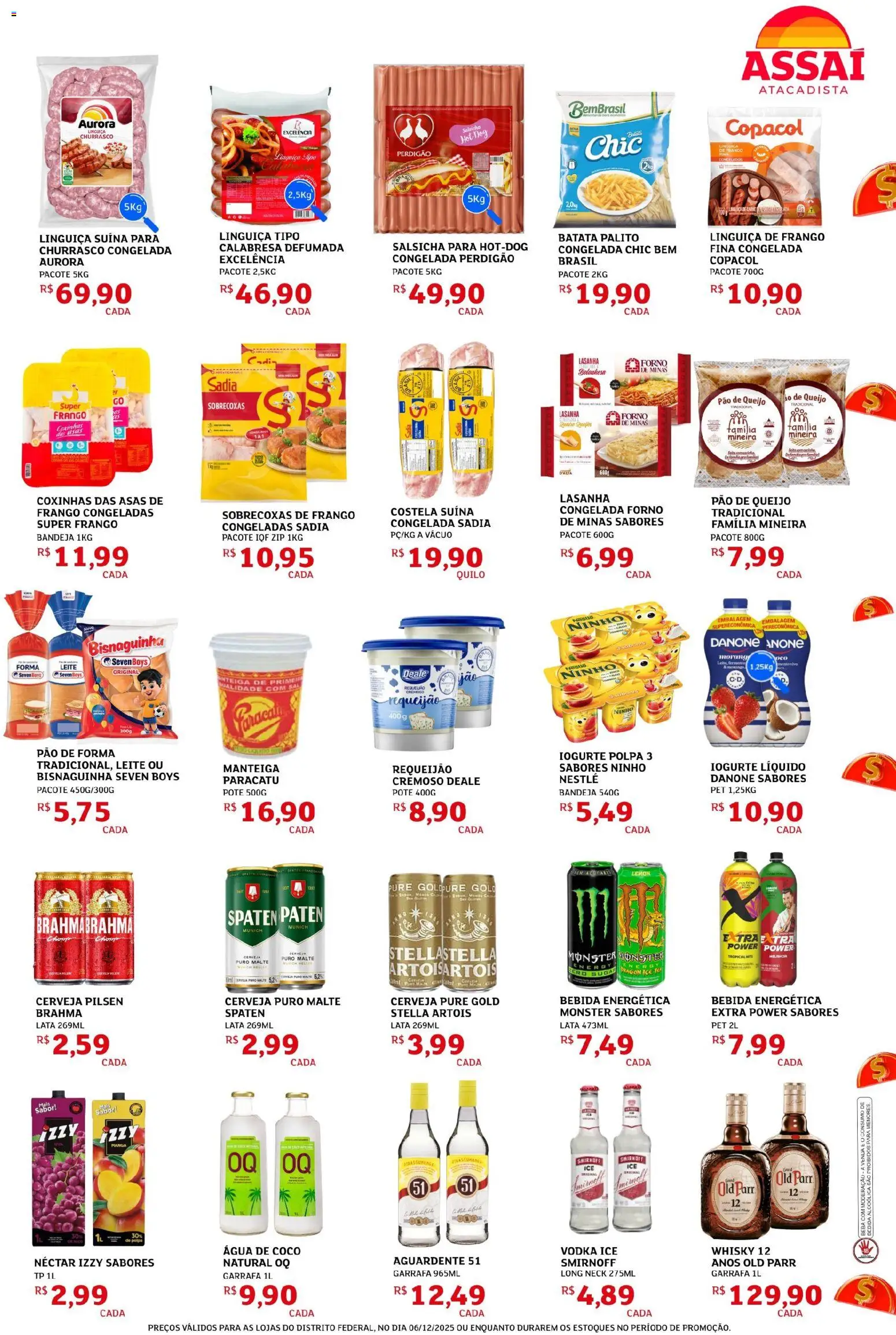 Assaí Atacadista Folheto - válido de 06.12.2025 | Página: 3 | Produtos: Forno, Salsicha, Carne, Bandeja