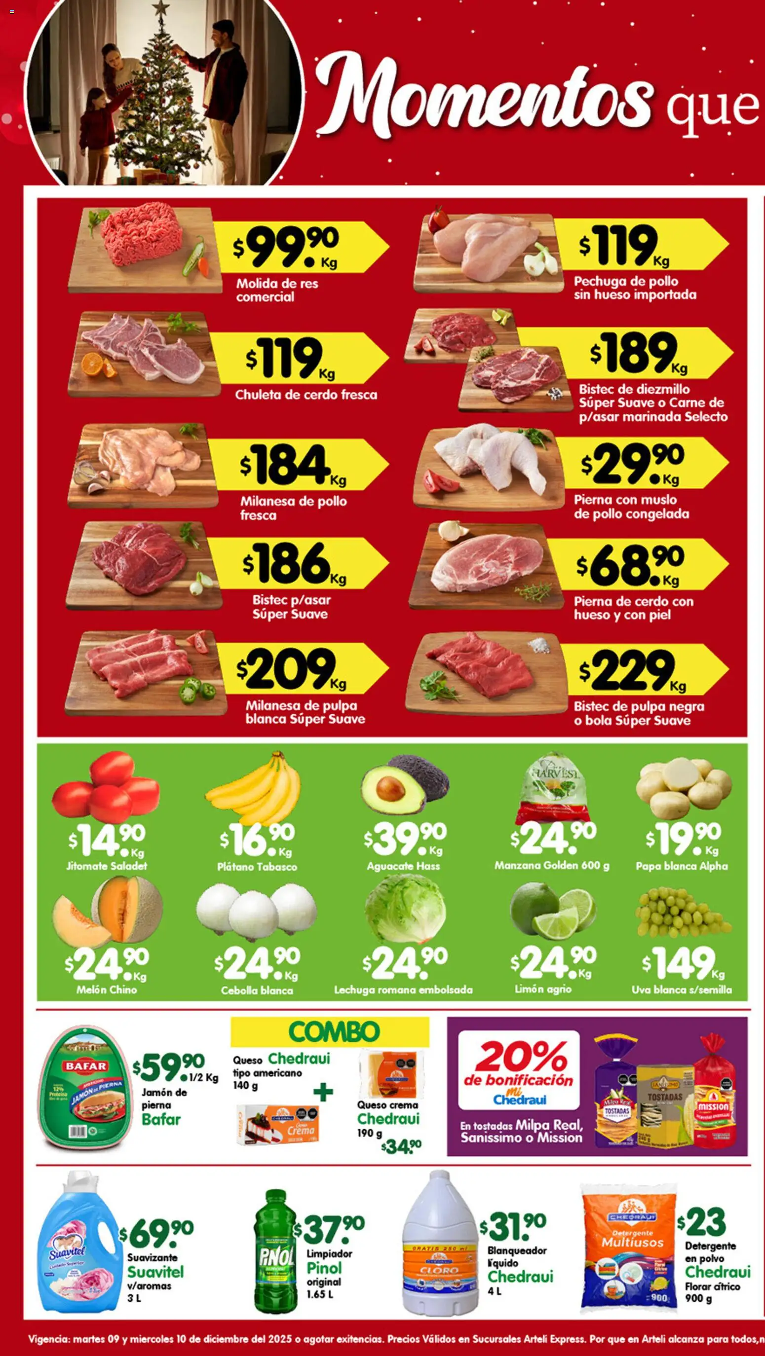 Nuevas ofertas de Arteli válidas en toda la República Mexicana desde el 09.12.2025. ¡Encuentra las mejores ofertas en Arteli folleto Express! | Página: 1 | Productos: Plátano, Detergente, Papa, Suavizante