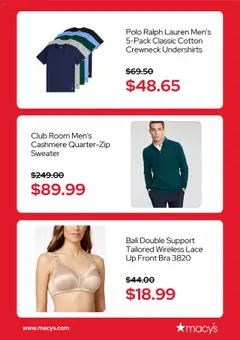 Preview of Macy's weekly ads valid from 13.10.2025 | Page: 4 | Products: Sweater, Bra