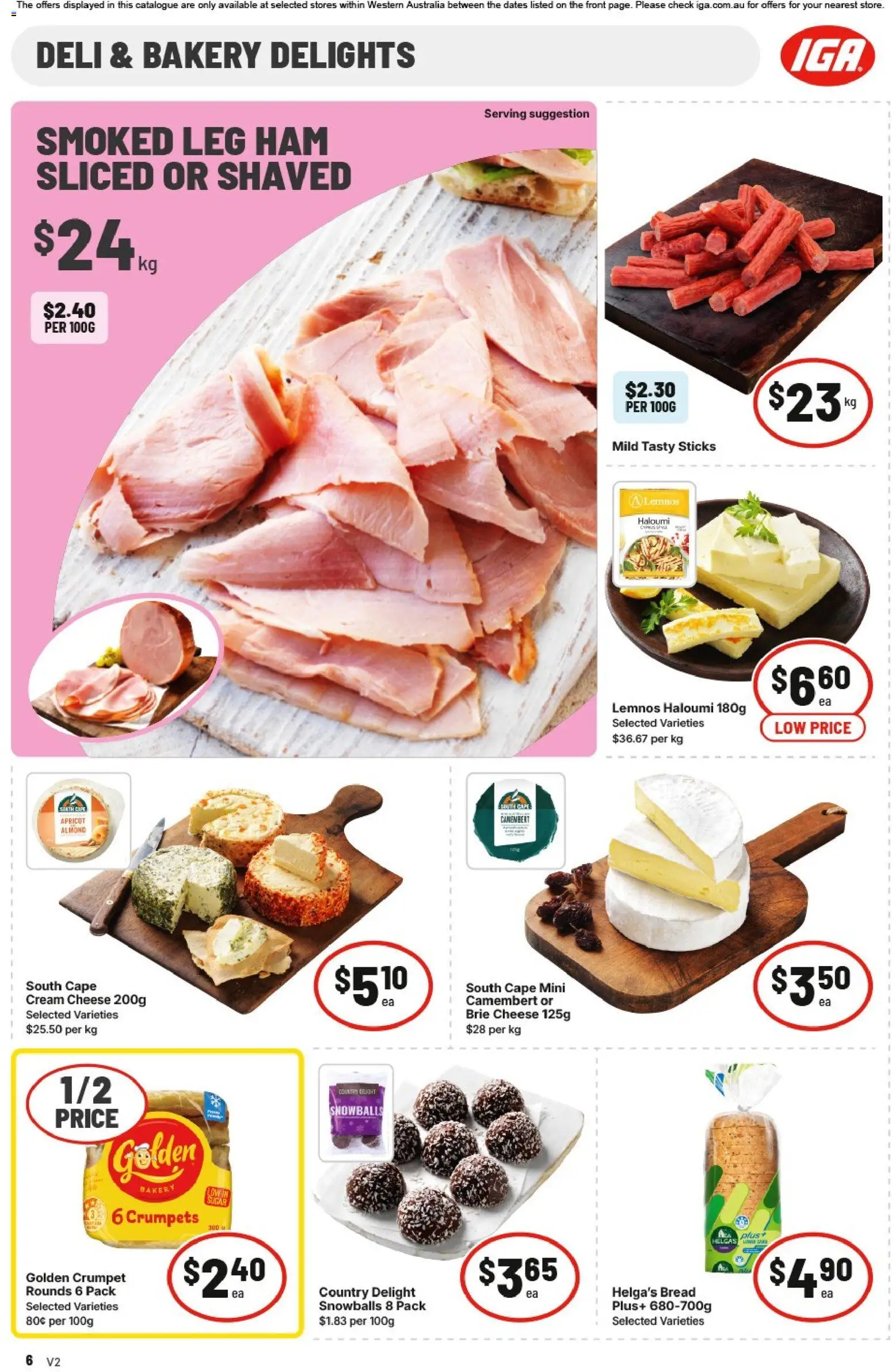 IGA catalogue - valid from 28.01.2026 | Page: 6 | Products: Crumpets, Bread, Cream, Bakery