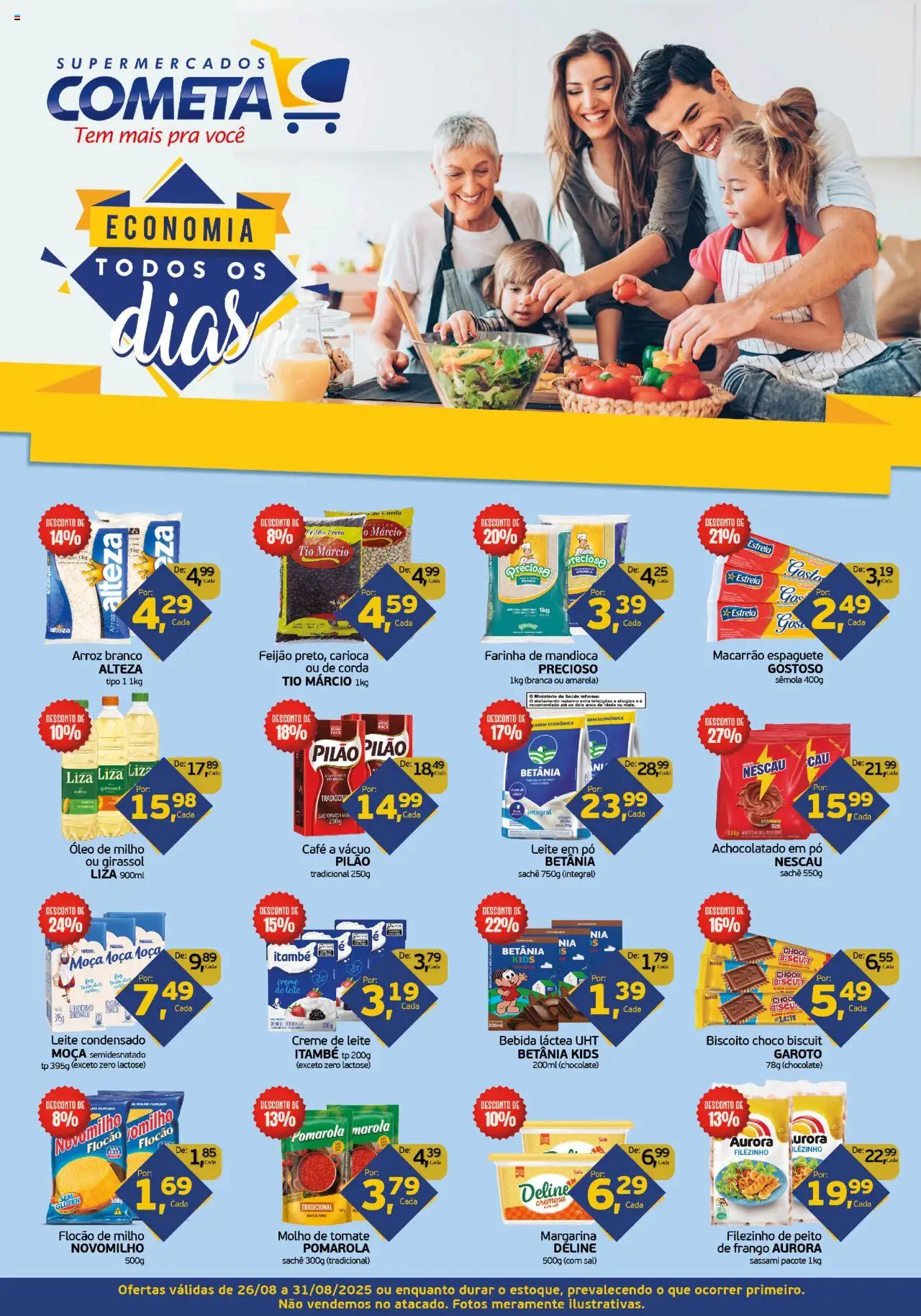 Cometa Supermercados Folheto - válido de 26.08.2025 | Página: 1 | Produtos: Pó, Corda, Creme, Creme de leite