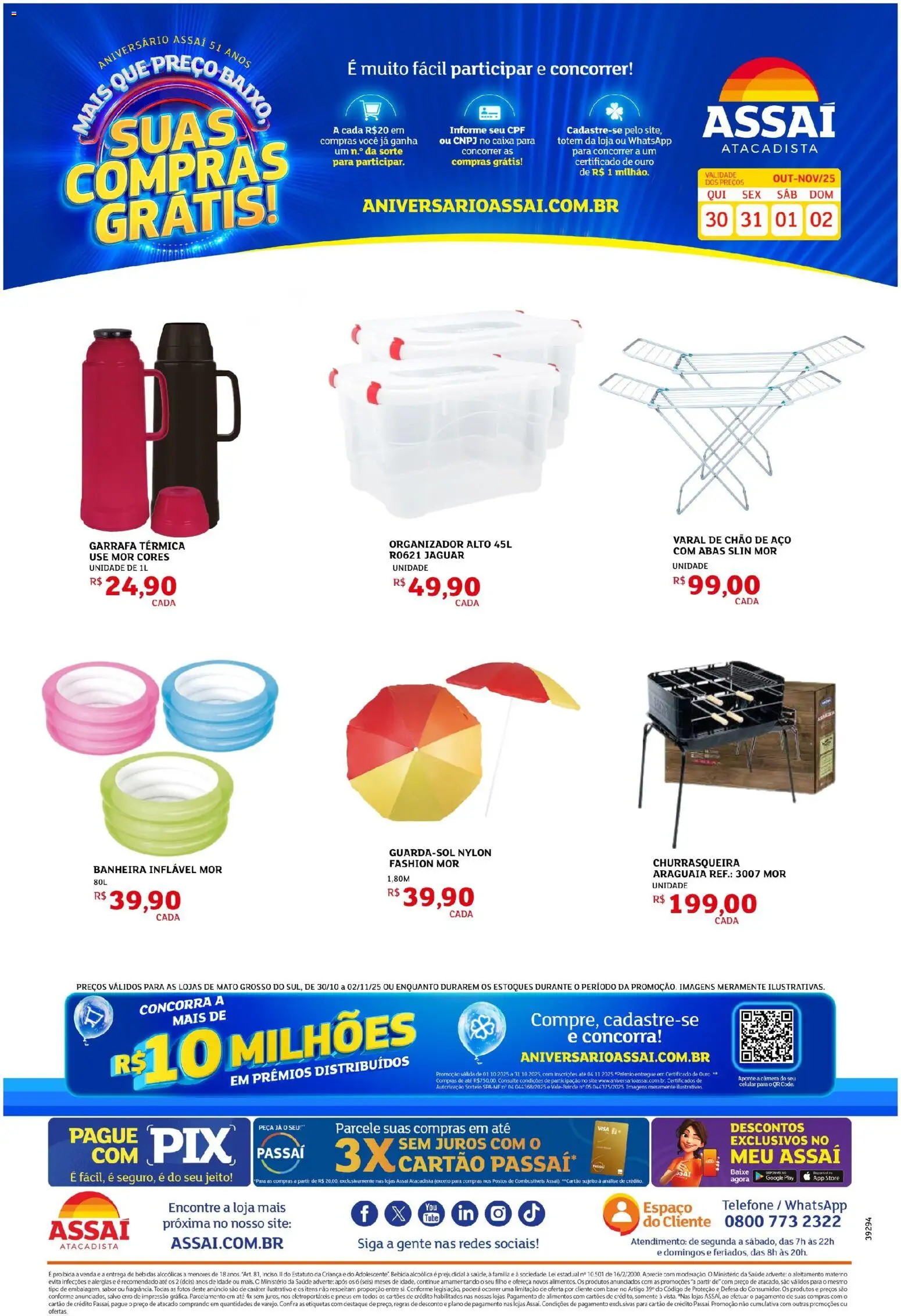 Assaí Atacadista Folheto - válido de 30.10.2025 | Página: 1 | Produtos: Celular, Organizador, Caixa, Câmera