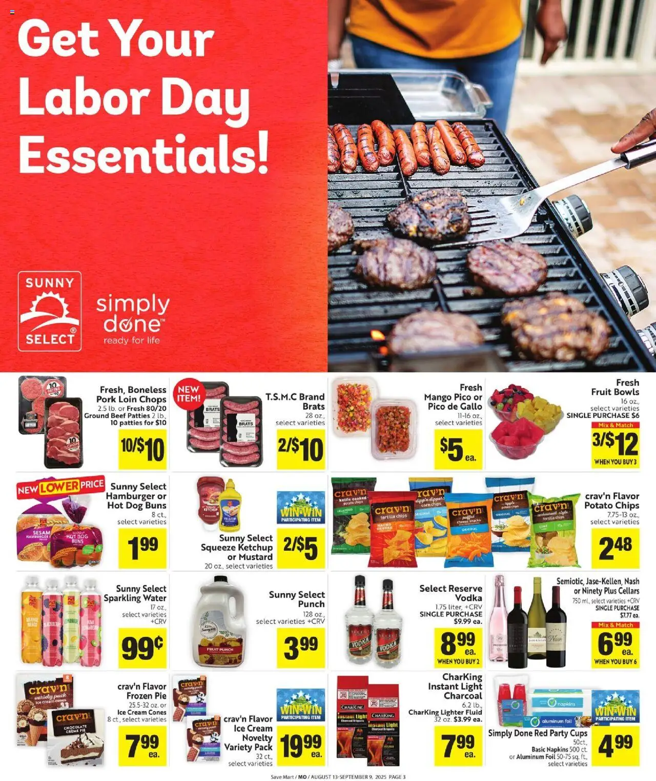 Save Mart Save Even More - valid from 13.08.2025 | Page: 3 | Products: Chocolate, Cream, Water, Lime