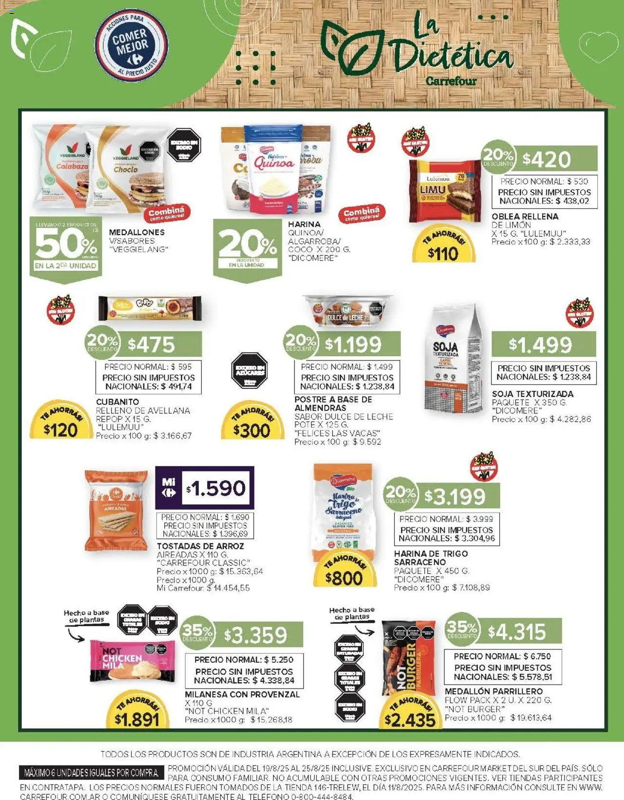 Carrefour ofertas - Chubut │ válido desde el 19.08.2025 | Página: 48 | Productos: Milanesa, Arroz, Té, Provenzal