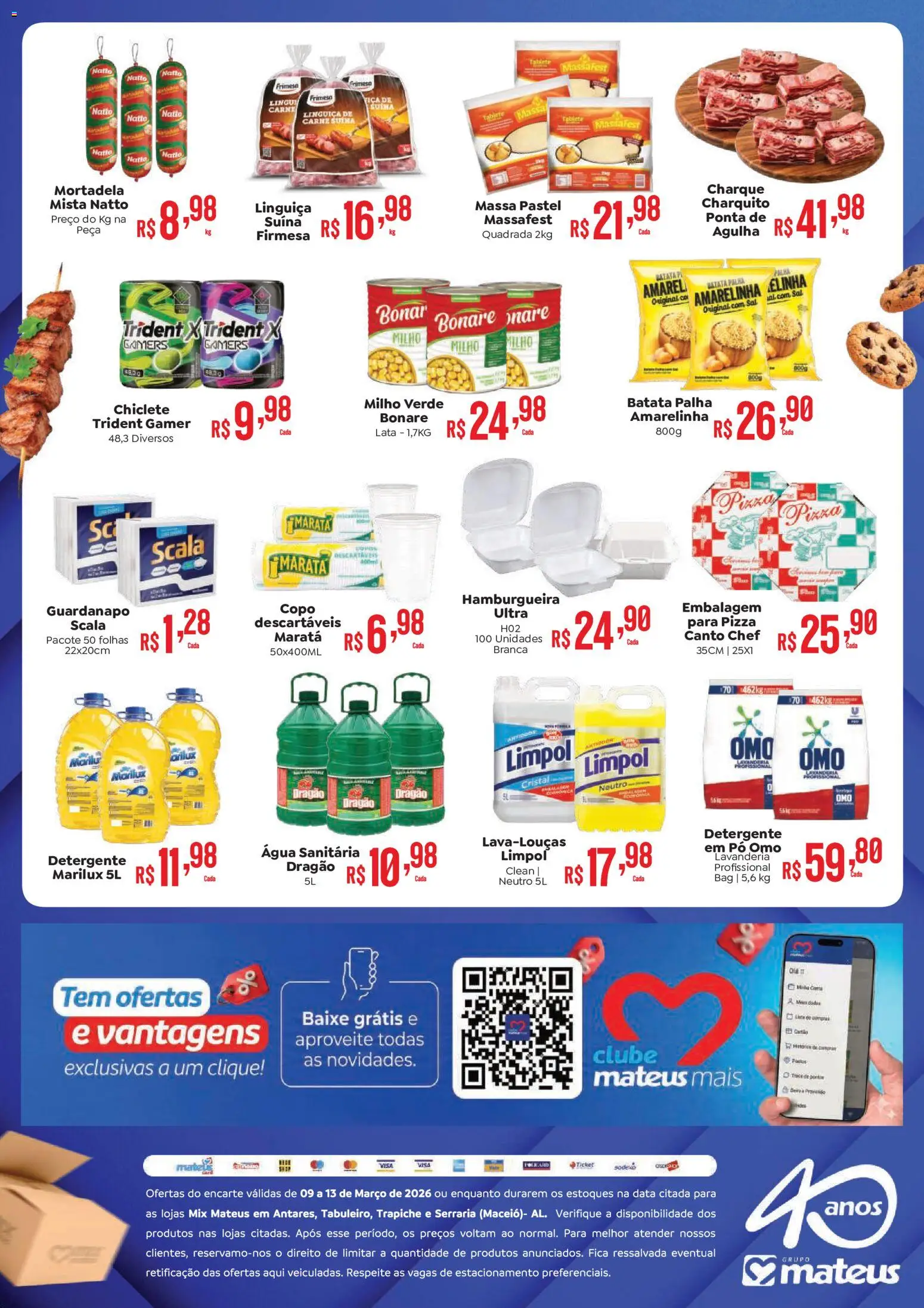 Mateus Folheto - válido de 09.03.2026 | Página: 2 | Produtos: Milho verde, Mortadela, Sal, Água sanitária