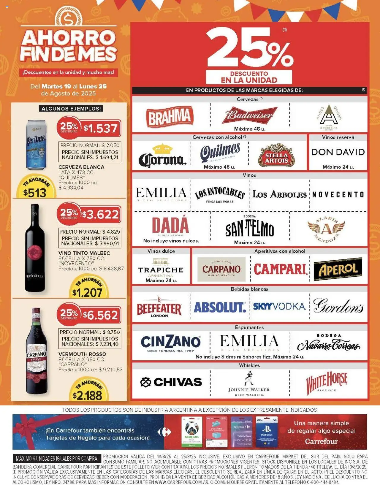 Carrefour ofertas - Chubut │ válido desde el 19.08.2025 | Página: 40 | Productos: Teléfono, Botella, Cerveza, Té