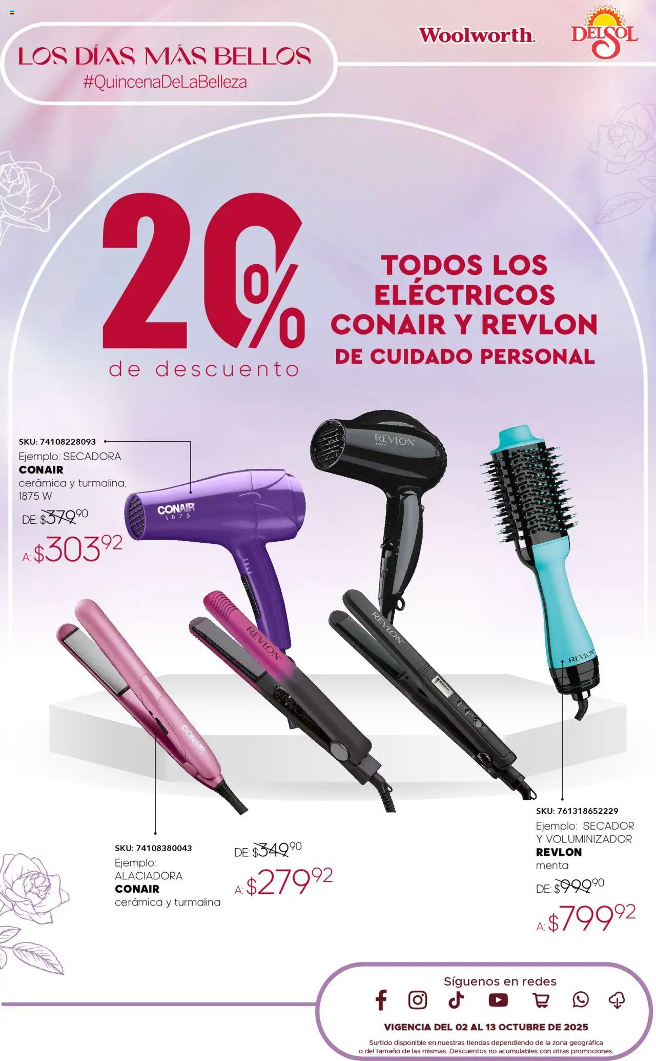 Nuevas ofertas de Del Sol y Woolworth válidas en toda la República Mexicana desde el 02.10.2025. ¡Encuentra las mejores ofertas en Del Sol y Woolworth - Catálogo Quincena de la Belleza Octubre! | Página: 38 | Productos: Secadora