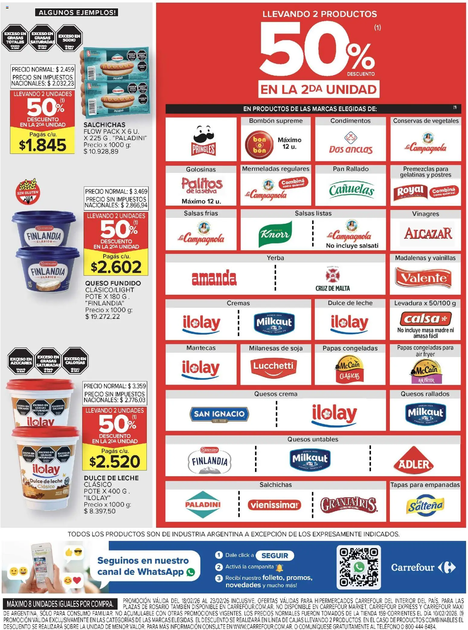 Carrefour ofertas │ válido desde el 18.02.2026 | Página: 8 | Productos: Teléfono, Caso, Pan rallado, Crema