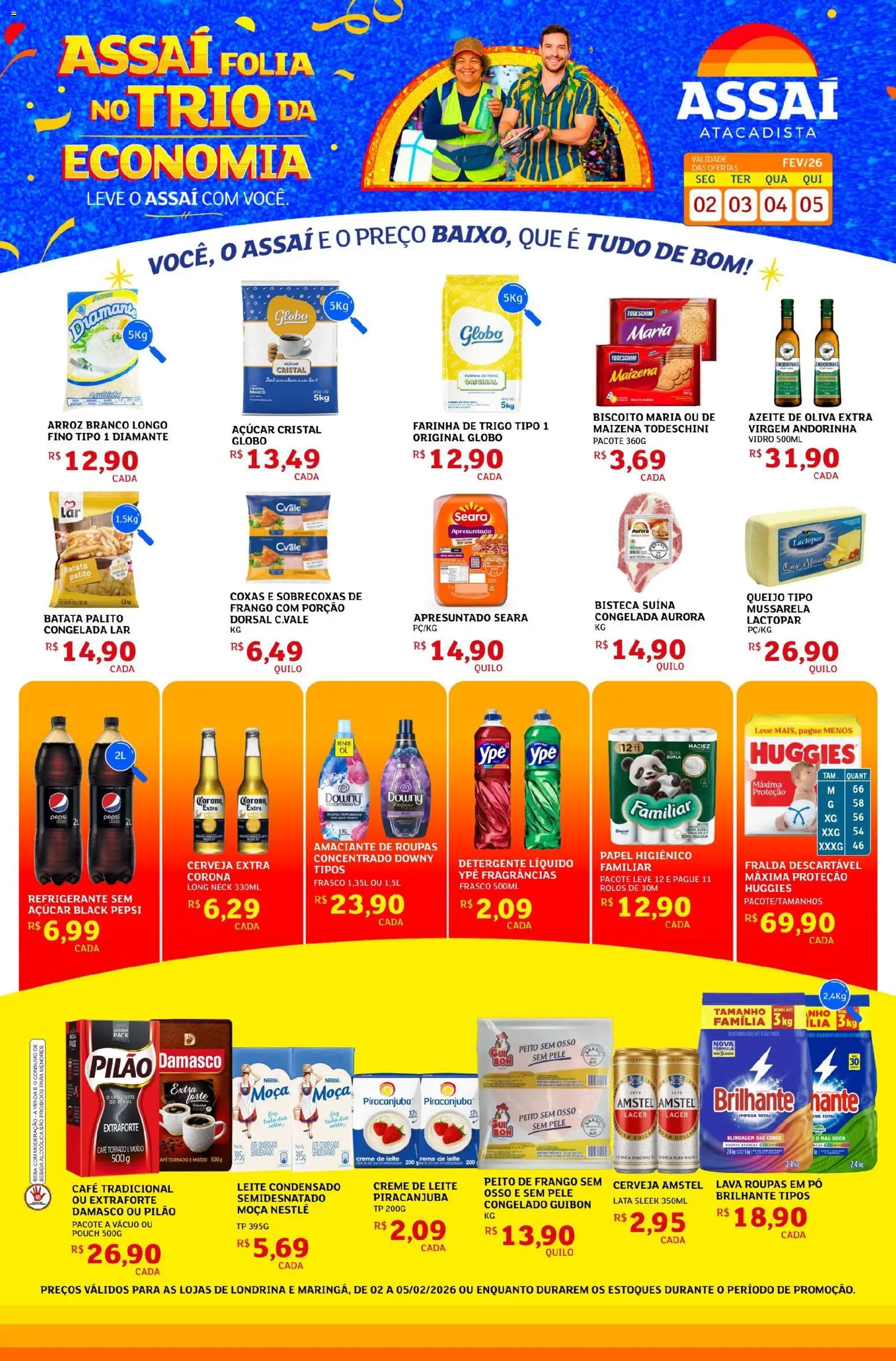 Assaí Atacadista Folheto - válido de 02.02.2026 | Página: 1 | Produtos: Pó, Farinha de trigo, Detergente, Azeite