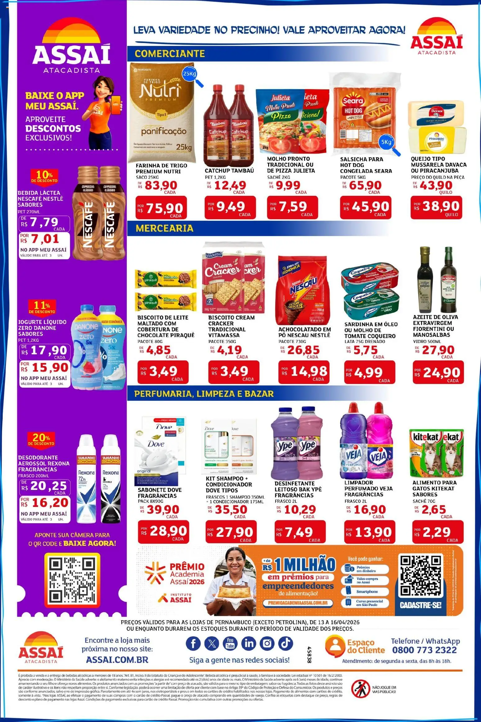 Assaí Atacadista Folheto - válido de 13.04.2026 | Página: 2 | Produtos: Biscoito, Desodorante, Sabonete, Mussarela