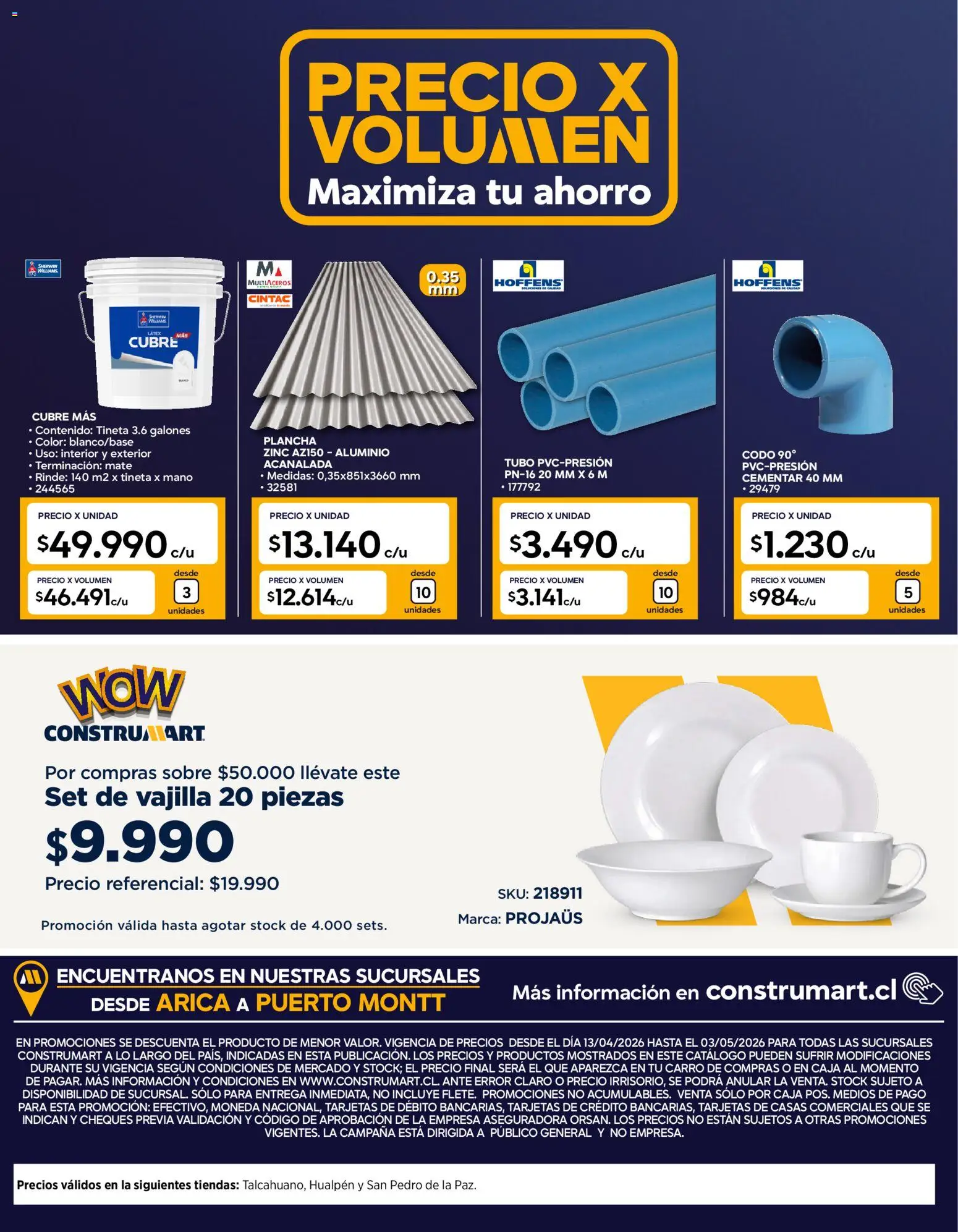 Construmart Ofertas │ válido desde el 01.04.2026 | Página: 26 | Productos: Plancha, Mate, Campana, General
