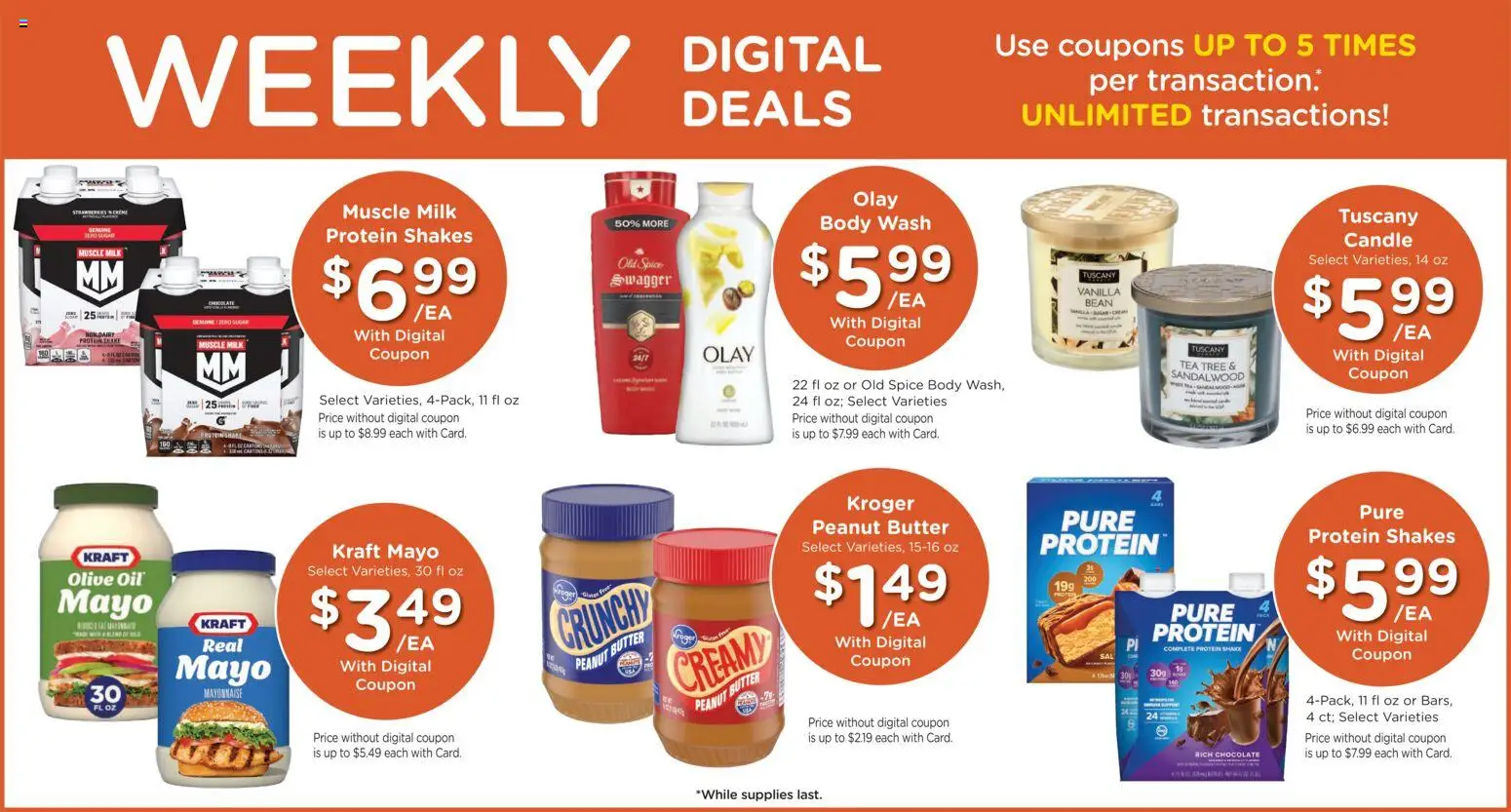 King Soopers Weekly Ad - valid from 22.04.2026 | Page: 3 | Products: Butter, Body Wash, Sugar, 2人掛けソファ