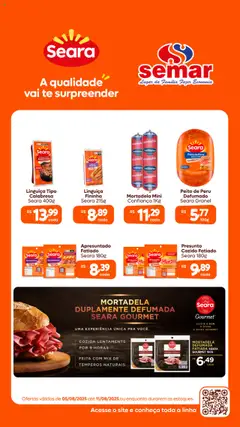 Semar Supermercado - Ofertas Seara - Pré-Visualização do folheto da loja Semar Supermercado, válido de 05.08.2025