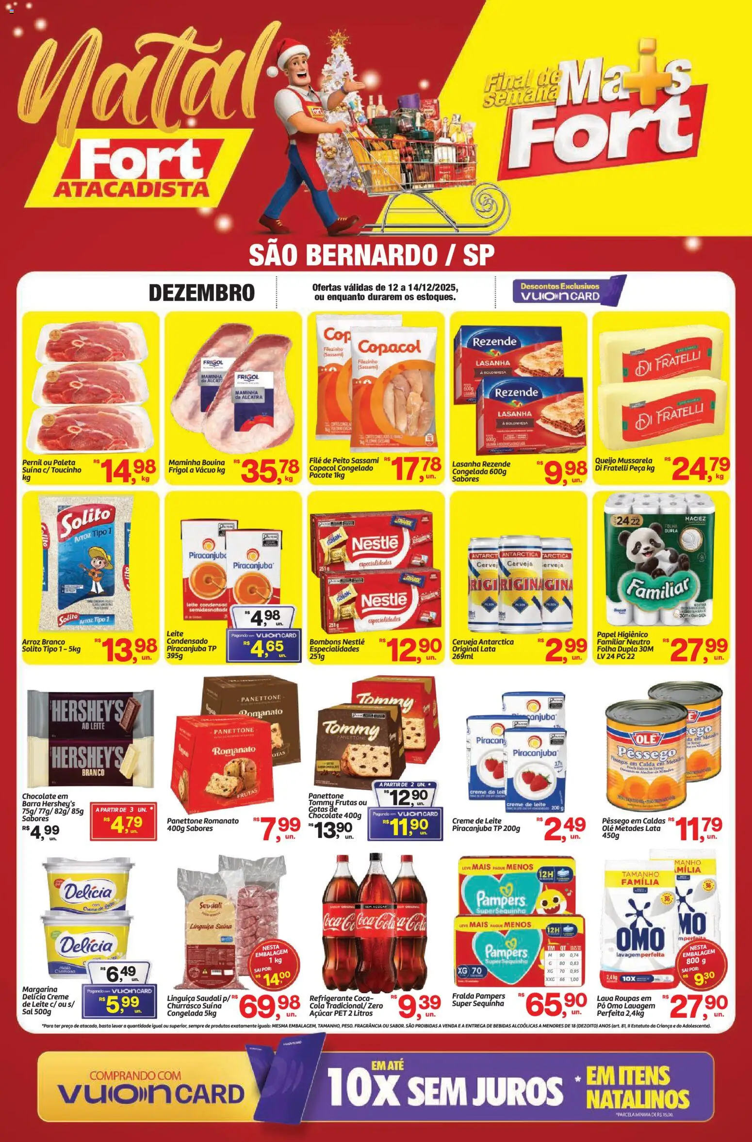 Fort Atacadista Folheto - válido de 12.12.2025 | Página: 1 | Produtos: Papel higiênico, Mussarela, Margarina, Lasanha rezende