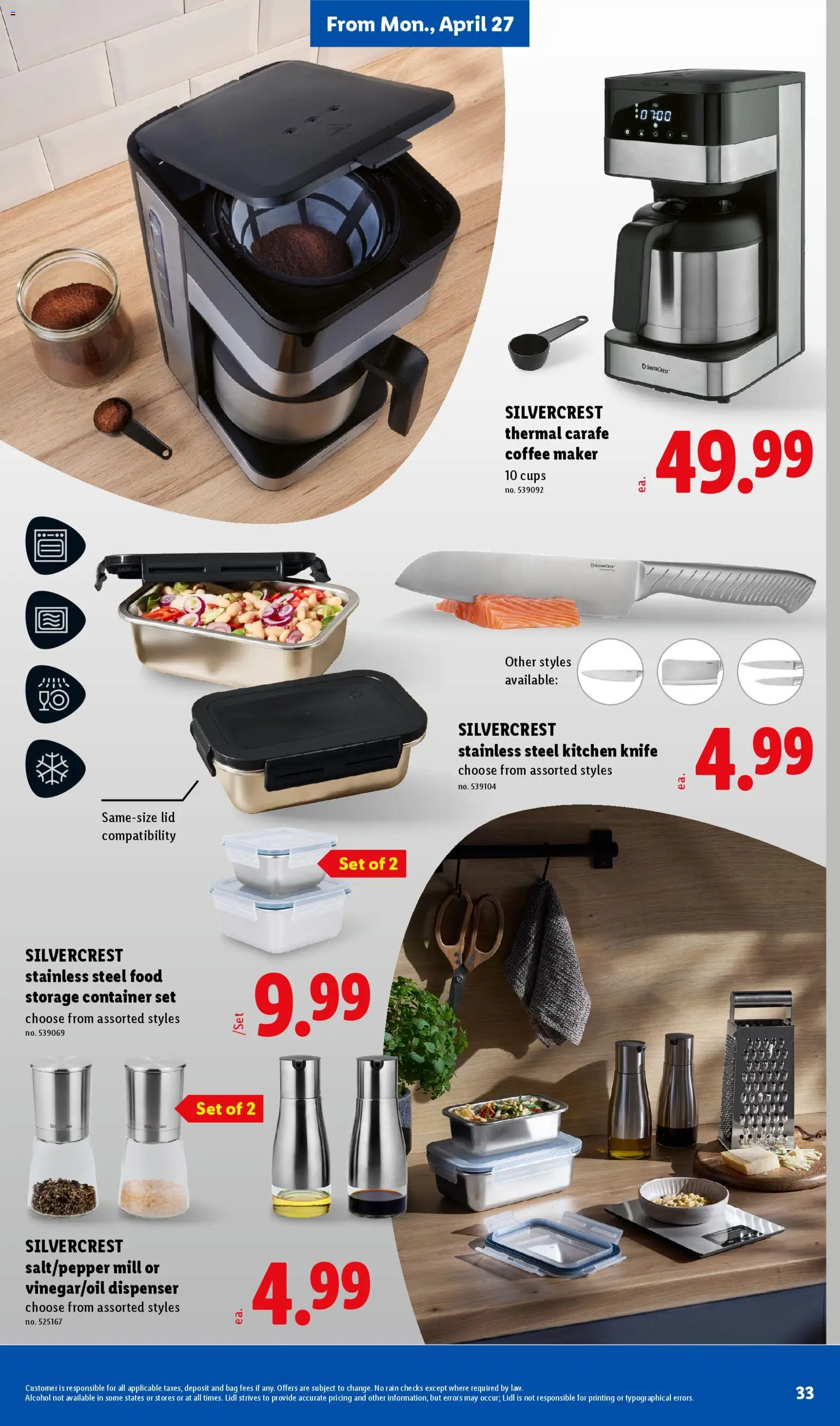 Lidl Weekly Ad - valid from 22.04.2026 | Page: 33 | Products: Coffee, Bag, Coffee maker