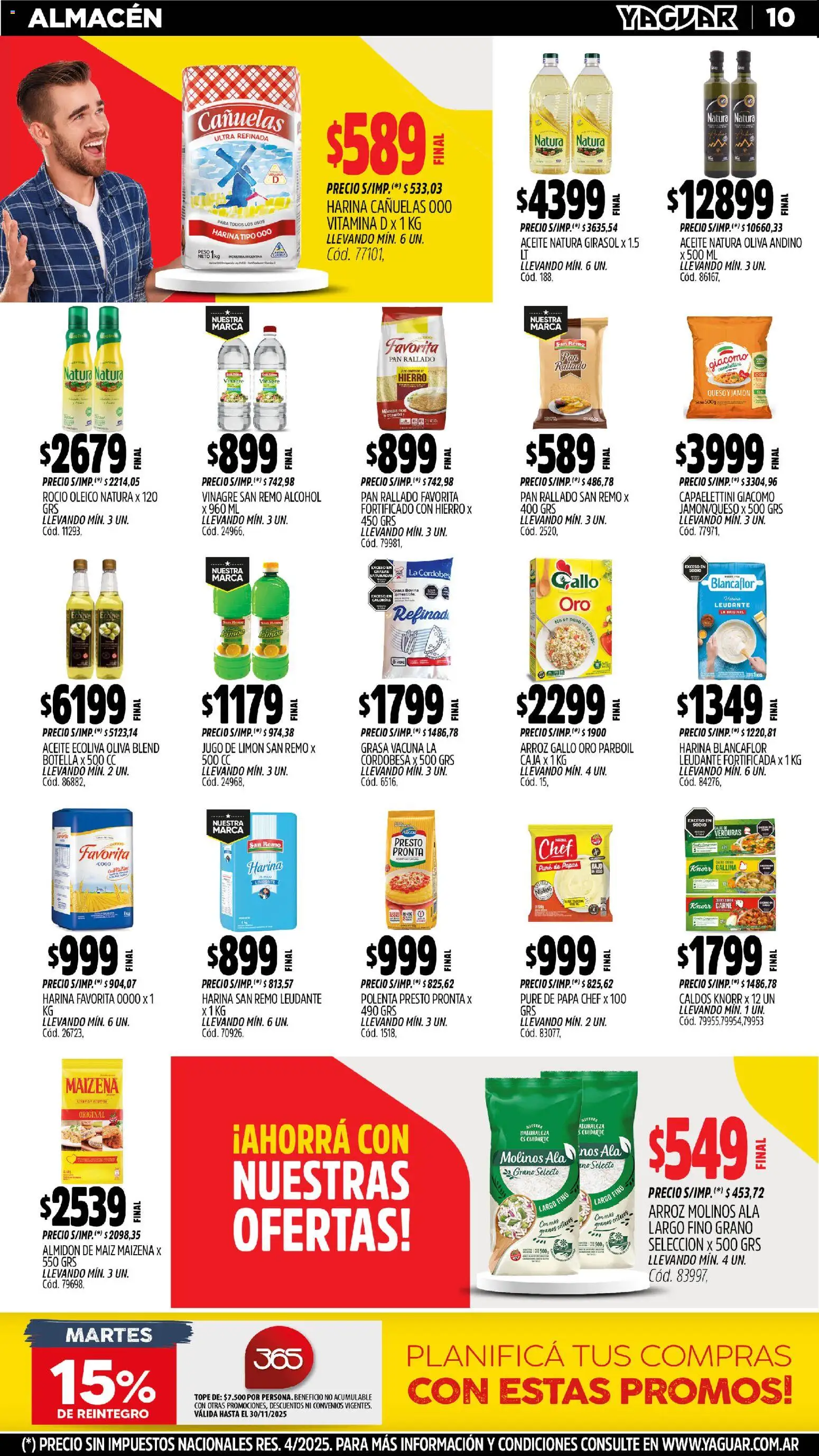 Yaguar - Salta │ válido desde el 17.11.2025 | Página: 11 | Productos: Harina, Papa, Aceite, Oliva