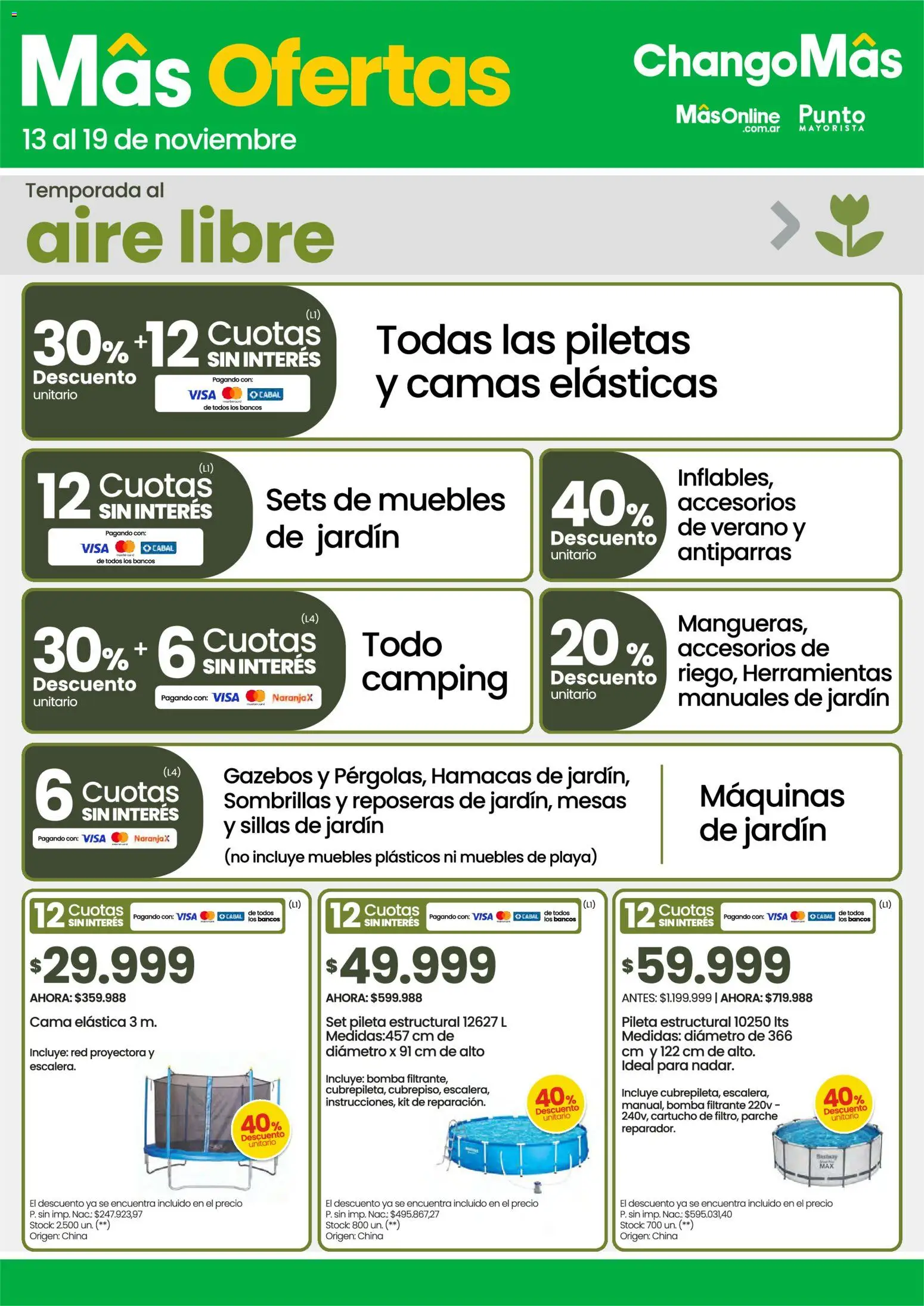 Punto Mayorista catálogo │ válido desde el 13.11.2025 | Página: 9 | Productos: Cama elástica, Cama, Pileta, Antiparras