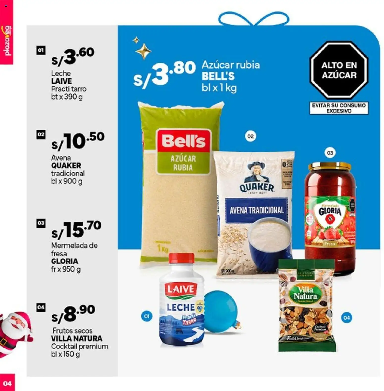 Catálogo Plaza Vea válido desde 01.12.2025 | Página: 4 | Productos: Leche, Avena, Mermelada