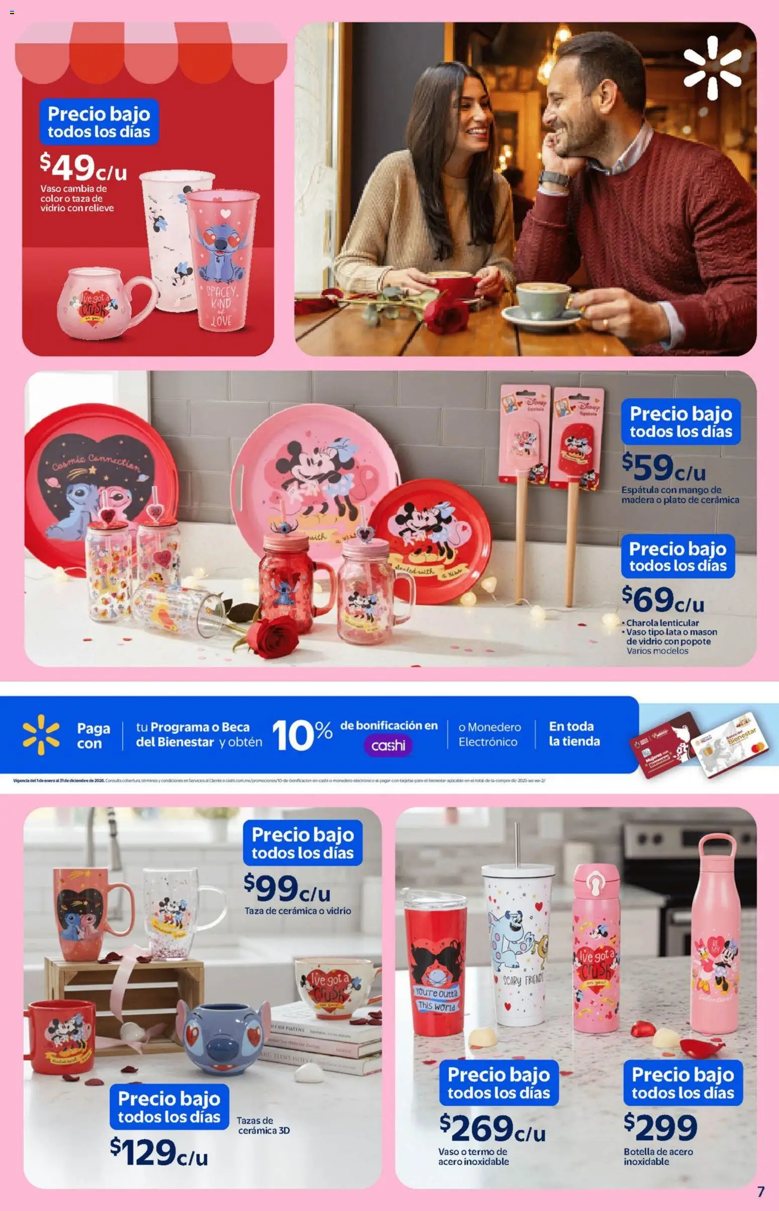Nuevas ofertas de Walmart válidas en toda la República Mexicana desde el 14.01.2026. ¡Encuentra las mejores ofertas en Walmart catálogo Detalles que enamoran a precios bajos! | Página: 7 | Productos: Espátula, Monedero, Mango, Botella