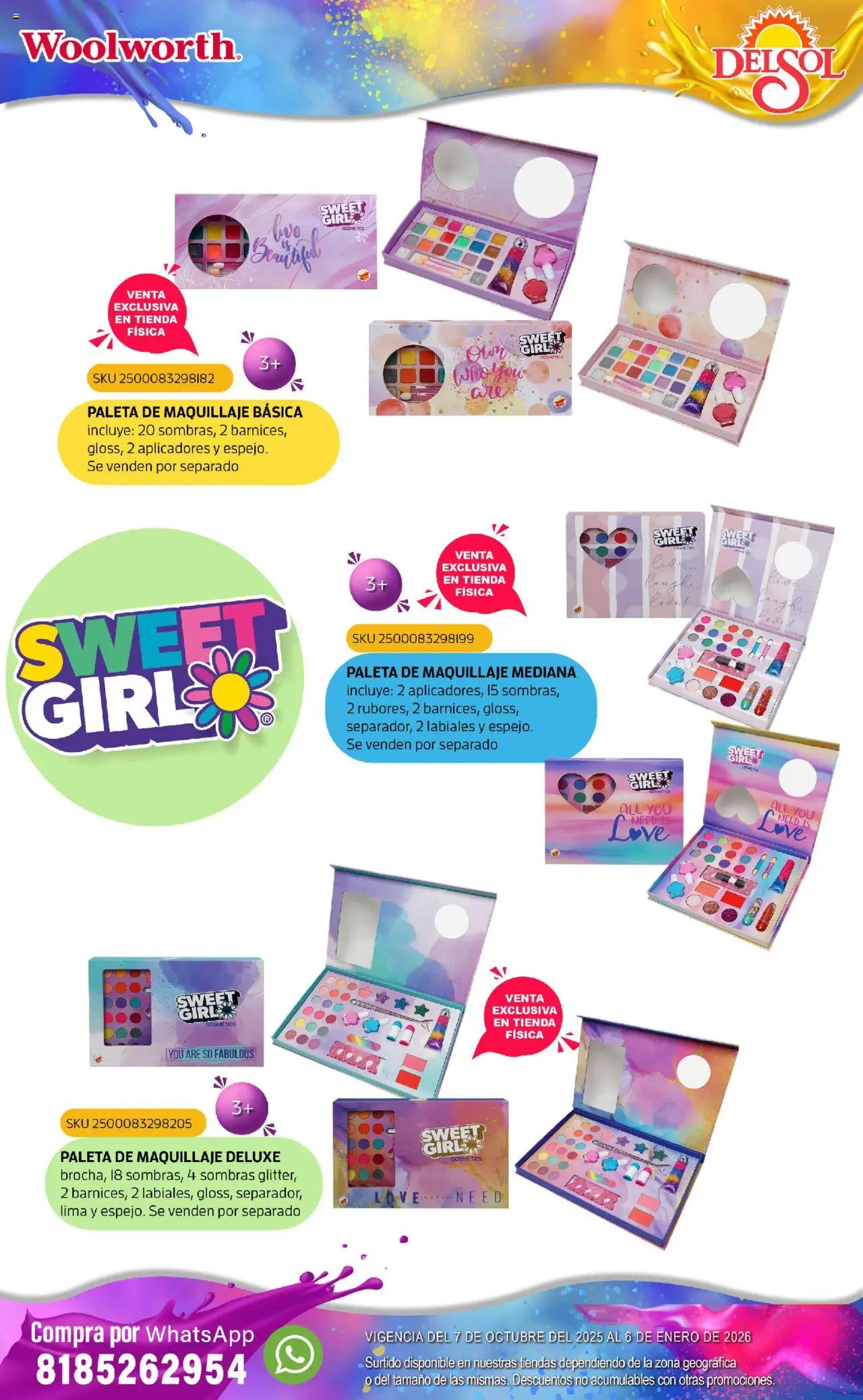 Nuevas ofertas de Del Sol y Woolworth válidas en toda la República Mexicana desde el 07.10.2025. ¡Encuentra las mejores ofertas en Del Sol y Woolworth - Catálogo Castillo Del Juguete! | Página: 86 | Productos: Paleta, Lima, Maquillaje