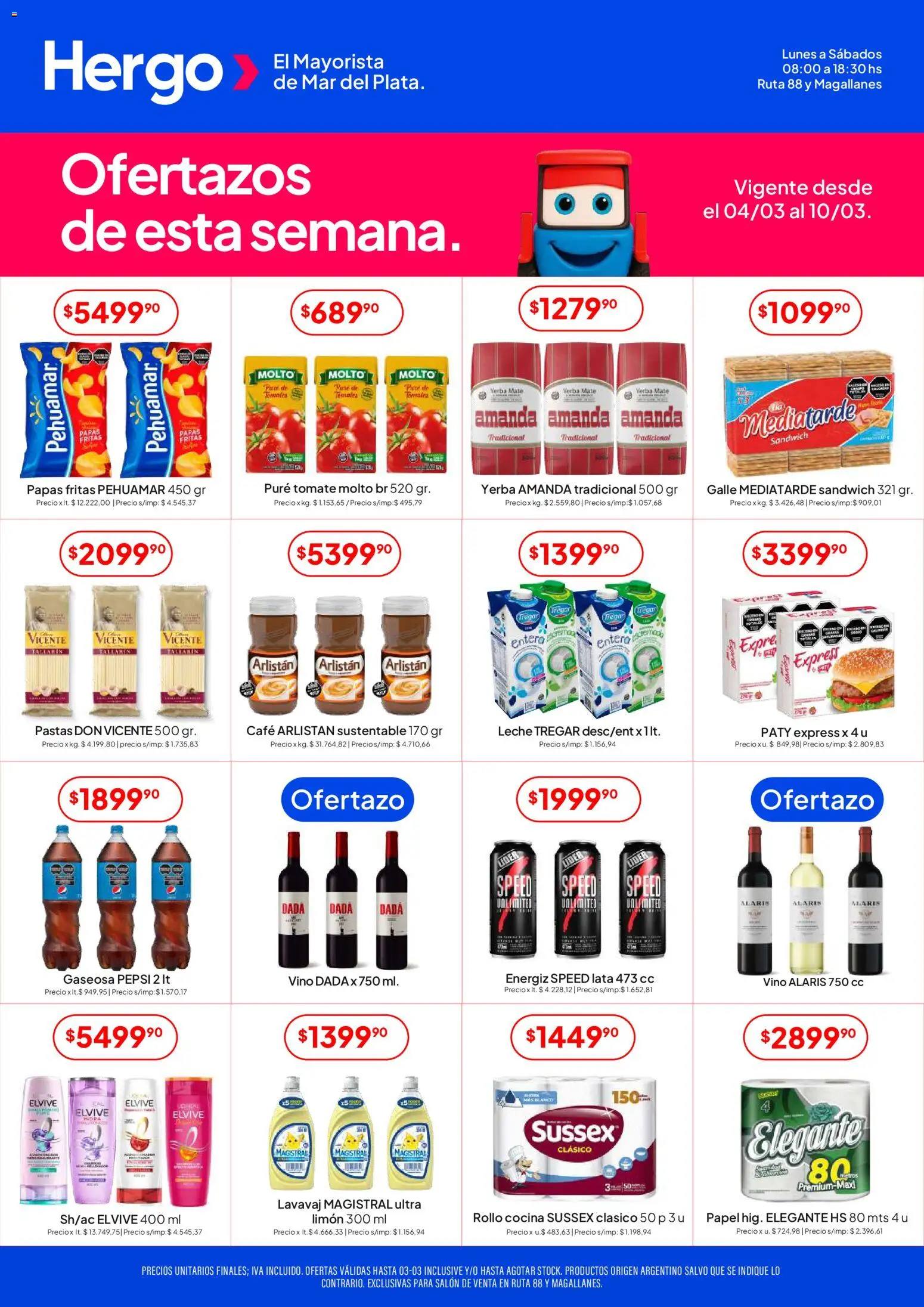 Hergo catálogo │ válido desde el 04.03.2026 | Página: 1 | Productos: Yerba, Gaseosa, Tomate, Leche
