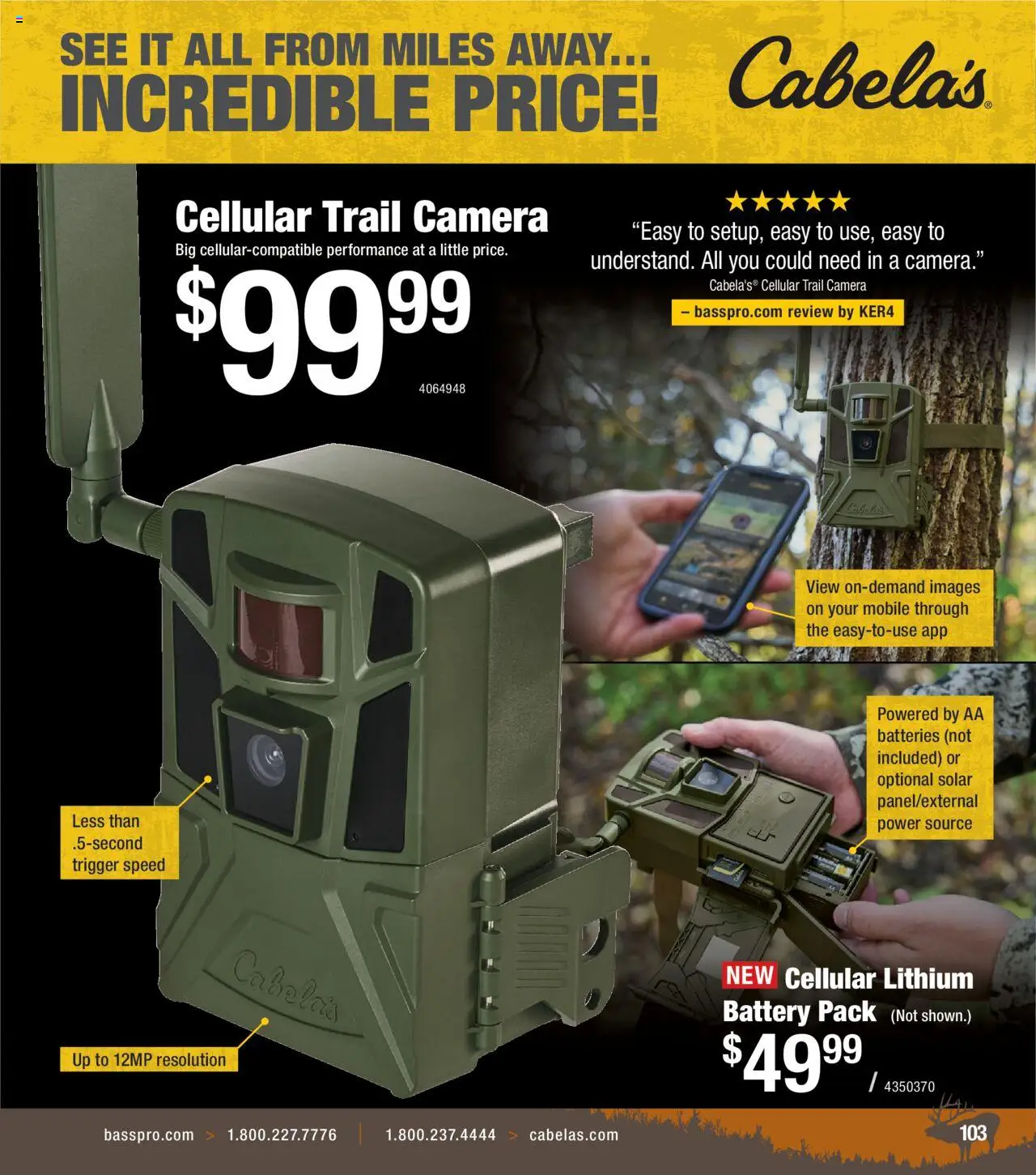 Cabela's Archery 25 - valid from 15.07.2025 | Page: 103 | Products: Battery, Camera, Trail Camera