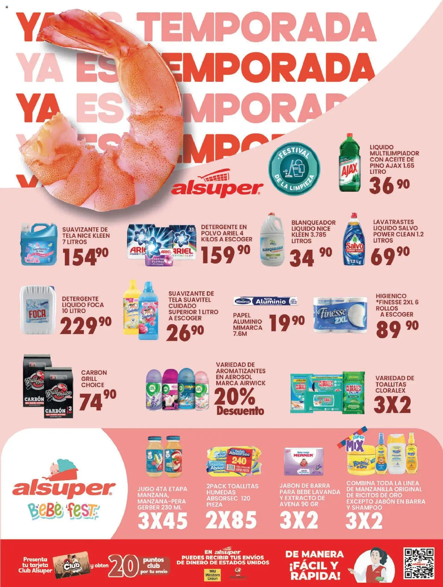 Nuevas ofertas de Alsuper válidas en toda la República Mexicana desde el 24.02.2026. ¡Encuentra las mejores ofertas en Alsuper folleto Chihuahua Capital! | Página: 8 | Productos: Toallitas húmedas, Limpiador, Barra, Polvo