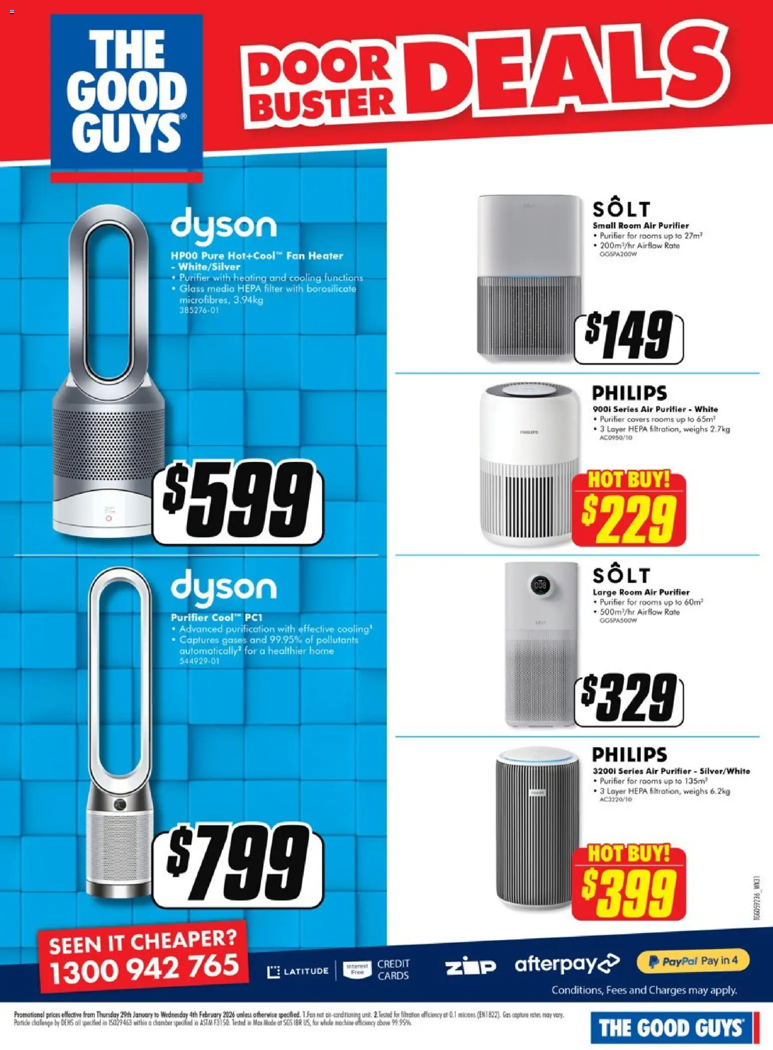 The Good Guys catalogue - valid from 28.01.2026 | Page: 5 | Products: Heater, Door, Fan, Air purifier